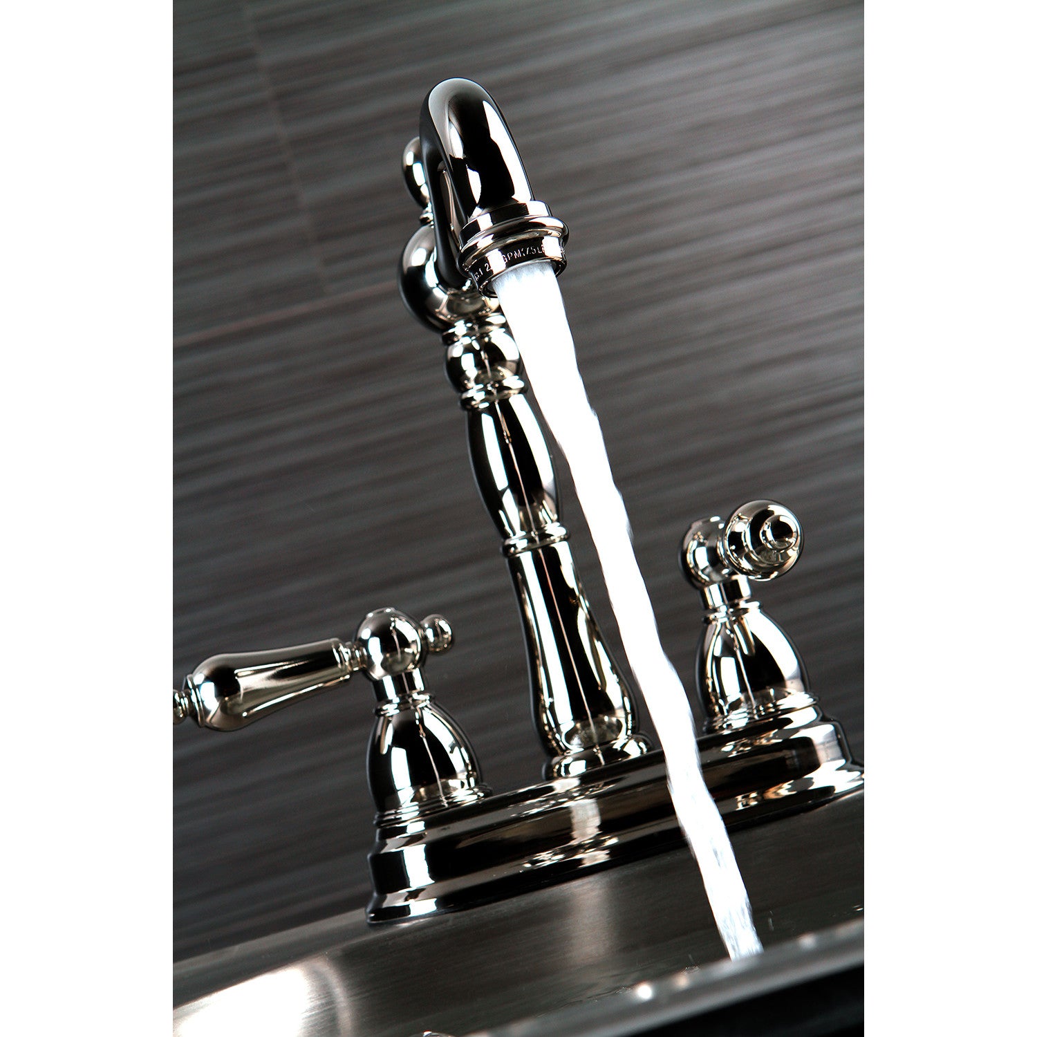 Kingston Heirloom KB1496AL - Heritage Two-Handle 2-Hole Deck Mount Bar Faucet, Polished Nickel — thumbnail 2