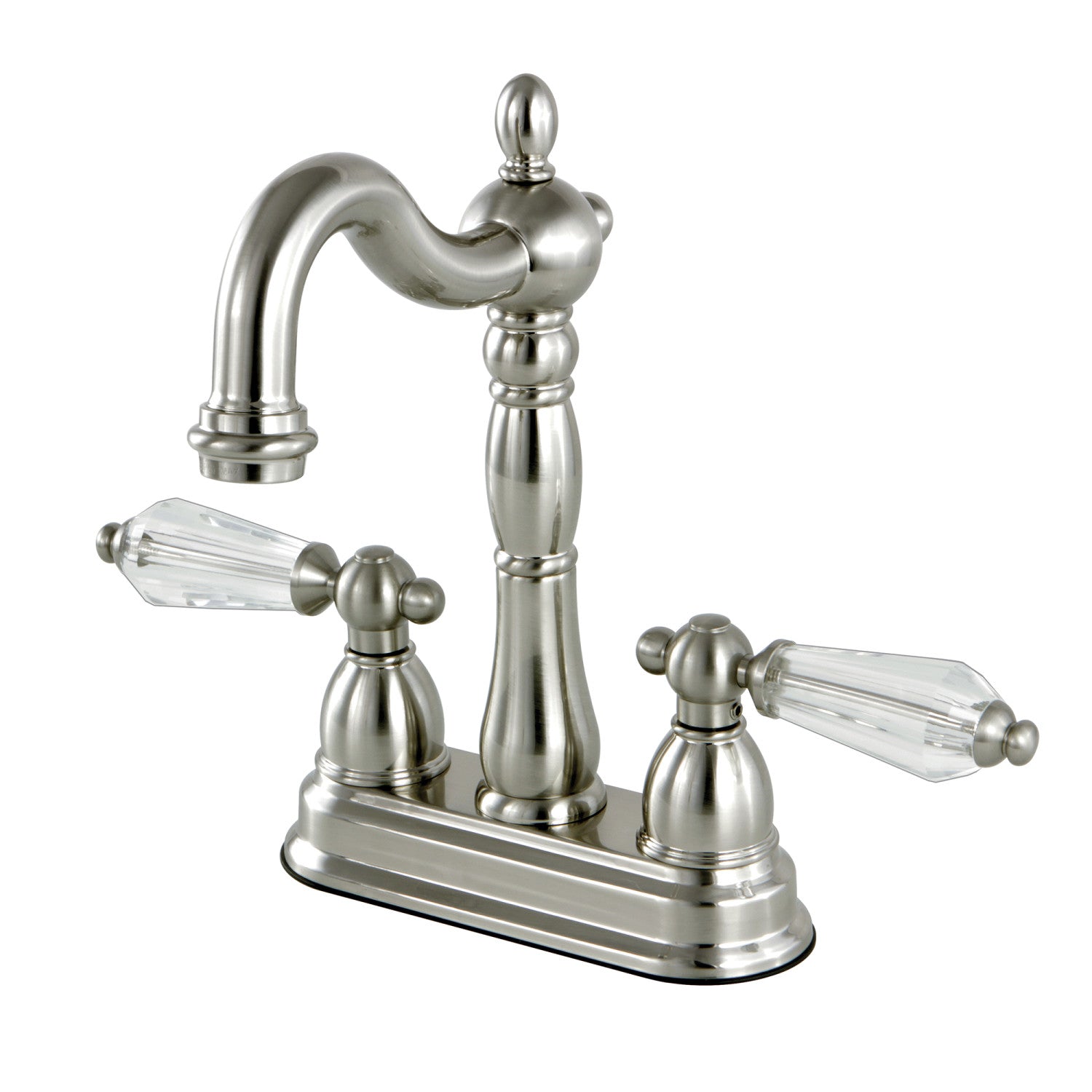 Kingston Heirloom KB1498WLL - Wilshire Two-Handle 2-Hole Deck Mount Bar Faucet, Brushed Nickel