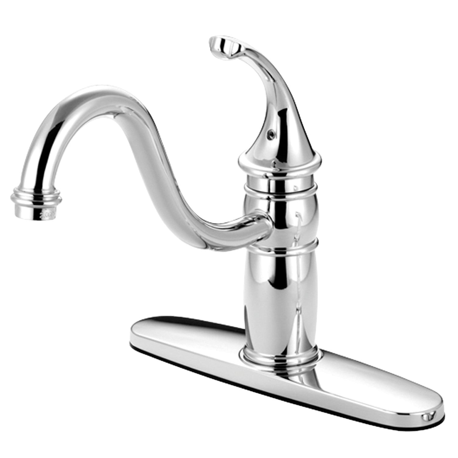 Kingston Heirloom KB1571GLLS - Georgian Single-Handle 1-or-3 Hole Kitchen Faucet, Polished Chrome