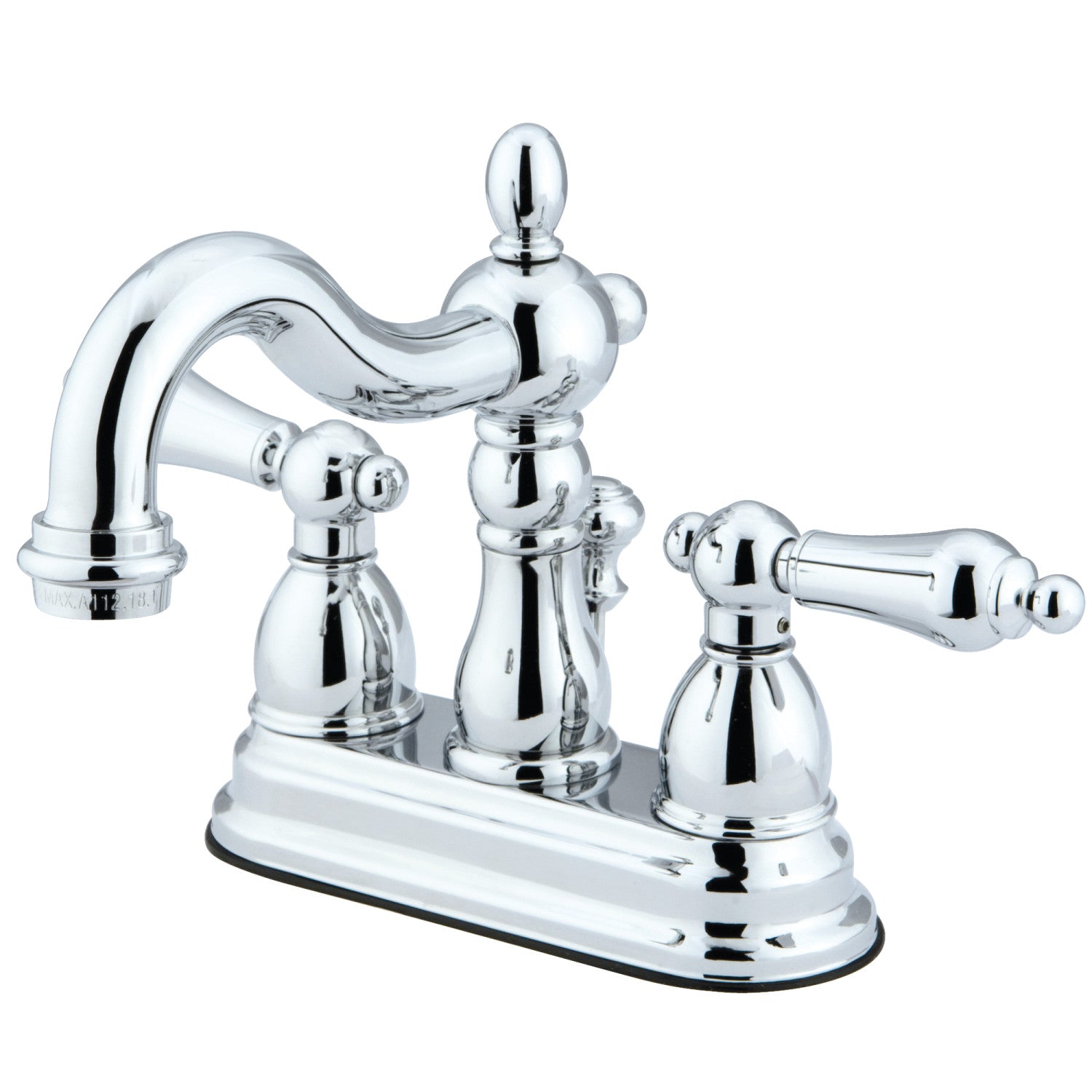 Kingston Heirloom KB1601AL - Heritage Double-Handle 3-Hole Deck Mount 4-Inch Centerset Bathroom Faucet with Pop-Up Drain, Polished Chrome