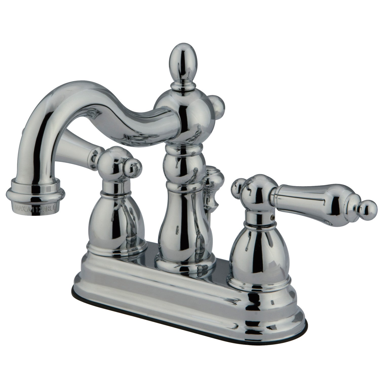 Kingston Heirloom KB1601ALB - Heritage Double-Handle 3-Hole Deck Mount 4-Inch Centerset Bathroom Faucet with Brass Pop-Up, Polished Chrome