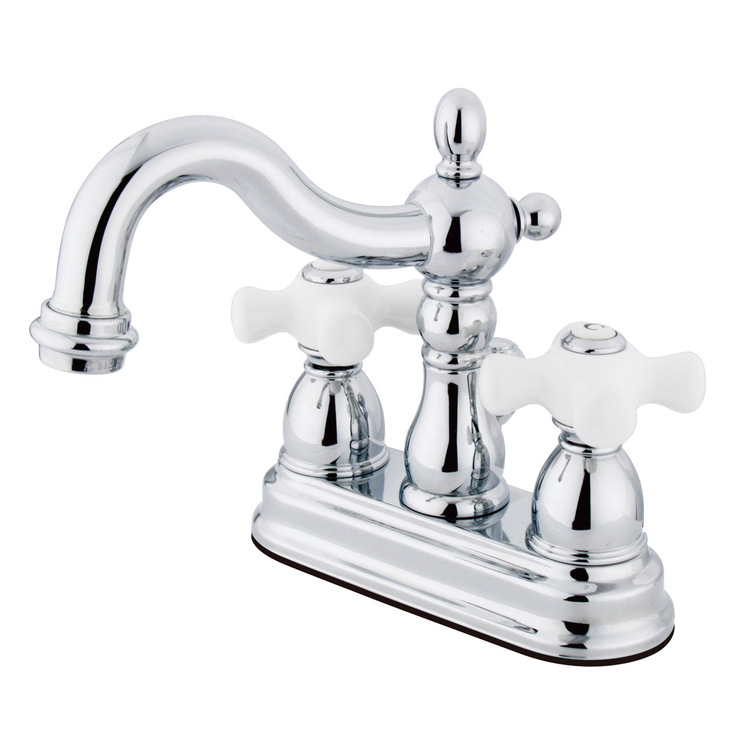 Kingston Heirloom KB1601PX - Heritage Double-Handle 3-Hole Deck Mount 4-Inch Centerset Bathroom Faucet with Pop-Up Drain, Polished Chrome — image 1