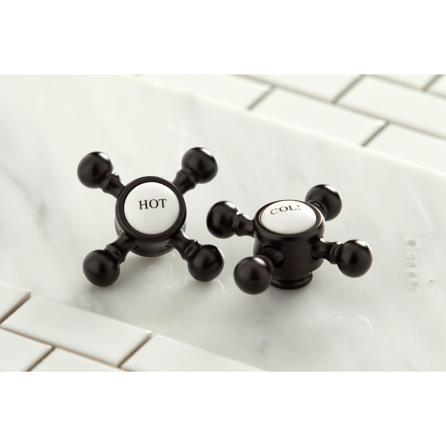 Kingston Heirloom KB1605BX - Heritage Double-Handle 3-Hole Deck Mount 4-Inch Centerset Bathroom Faucet with Pop-Up Drain, Oil Rubbed Bronze — thumbnail 3