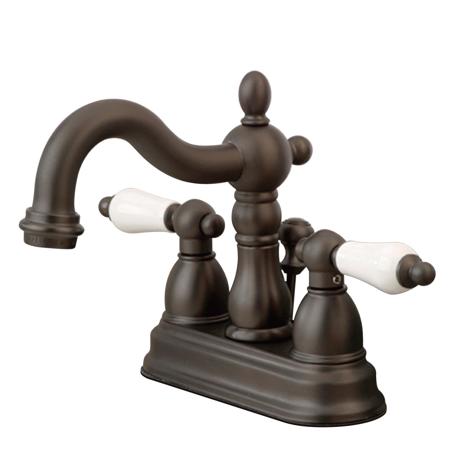 Kingston Heirloom KB1605PL - Heritage Double-Handle 3-Hole Deck Mount 4-Inch Centerset Bathroom Faucet with Pop-Up Drain, Oil Rubbed Bronze — image 1