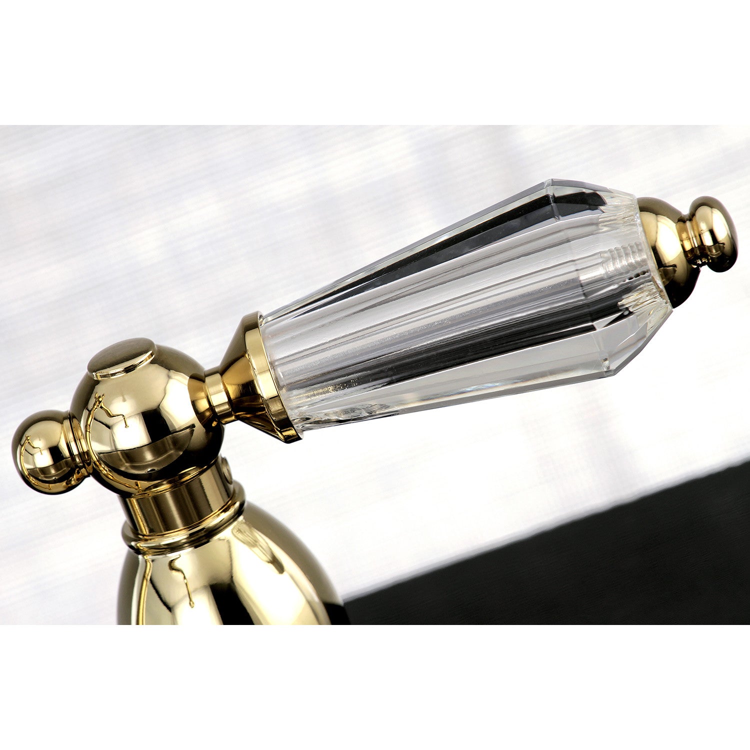 Kingston Heirloom KB1752WLLBS - Wilshire Two-Handle 4-Hole 8" Centerset Kitchen Faucet with Brass Sprayer, Polished Brass — thumbnail 2