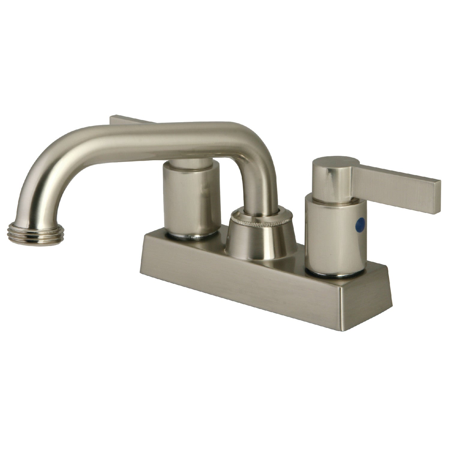 Kingston Tulare KB2478NDL - NuvoFusion Double-Handle 2-Hole Deck Mount Laundry Faucet, Brushed Nickel