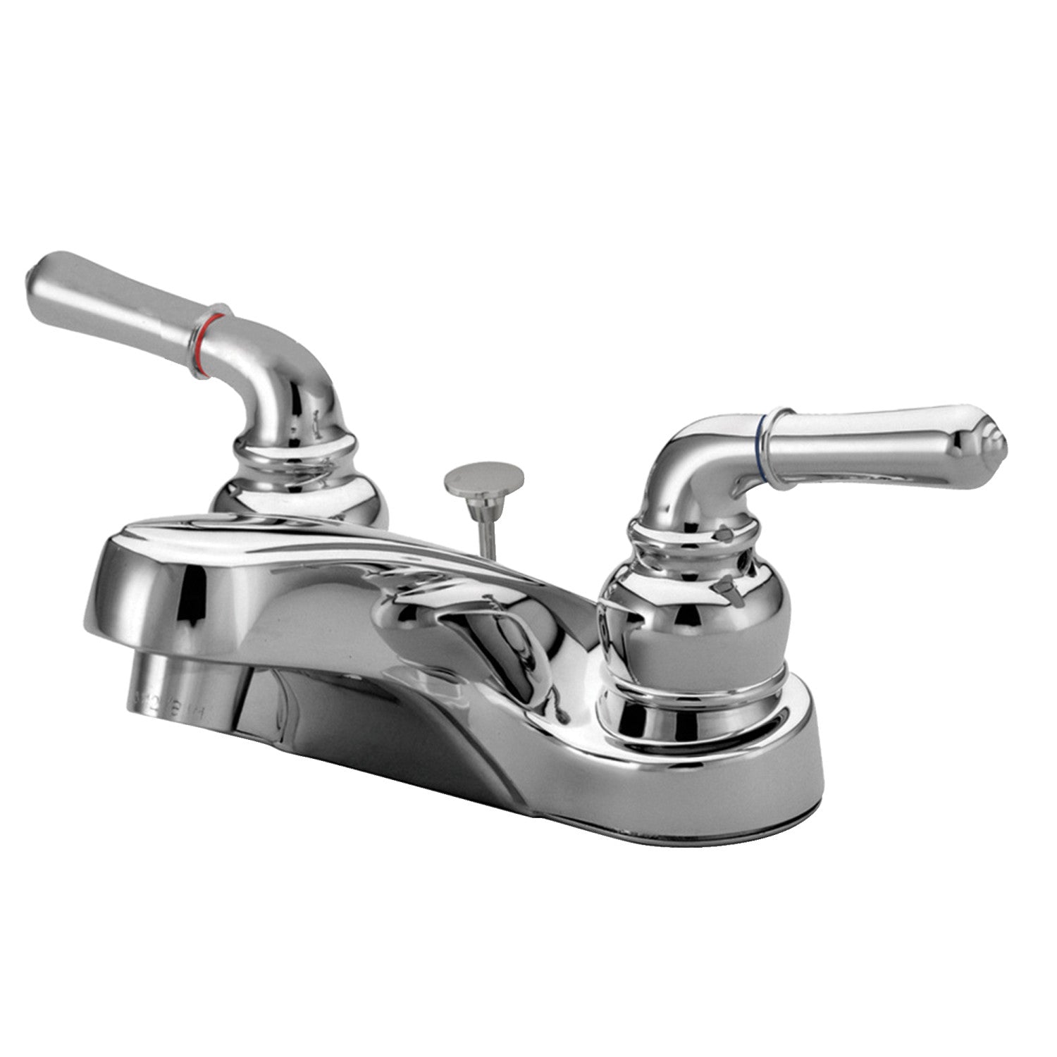 Kingston Tulare KB251B - Magellan Double-Handle 3-Hole Deck Mount 4-Inch Centerset Bathroom Faucet with Brass Pop-Up, Polished Chrome