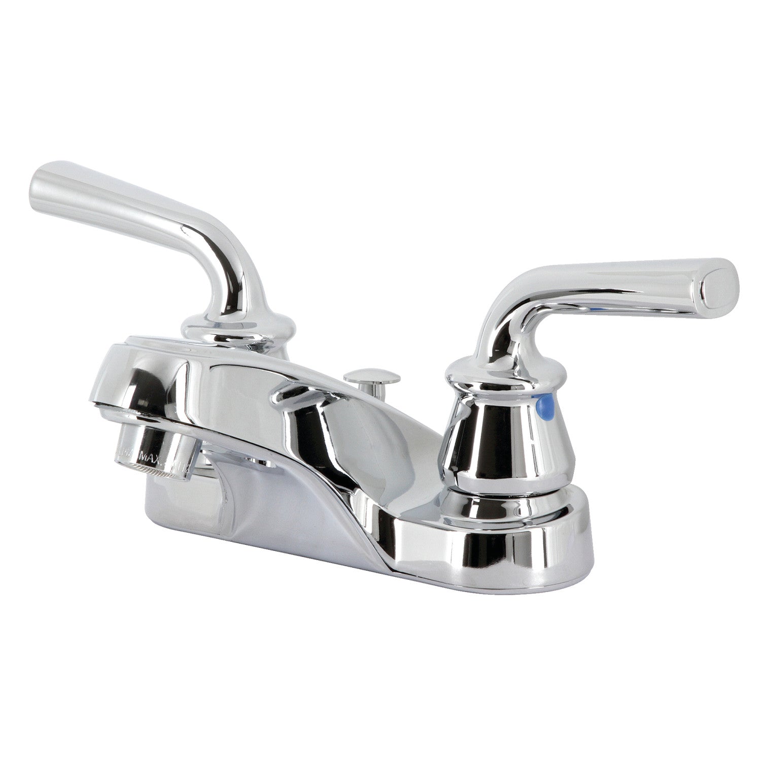 Kingston Tulare KB251RXLB - Restoration Double-Handle 3-Hole Deck Mount 4-Inch Centerset Bathroom Faucet with Brass Pop-Up, Polished Chrome