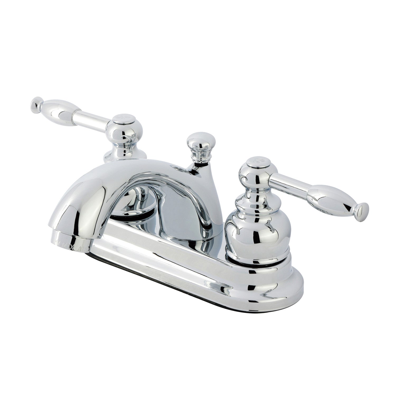 Kingston Tulare KB2601KL - Knight Double-Handle 3-Hole Deck Mount 4-Inch Centerset Bathroom Faucet with Pop-Up Drain, Polished Chrome
