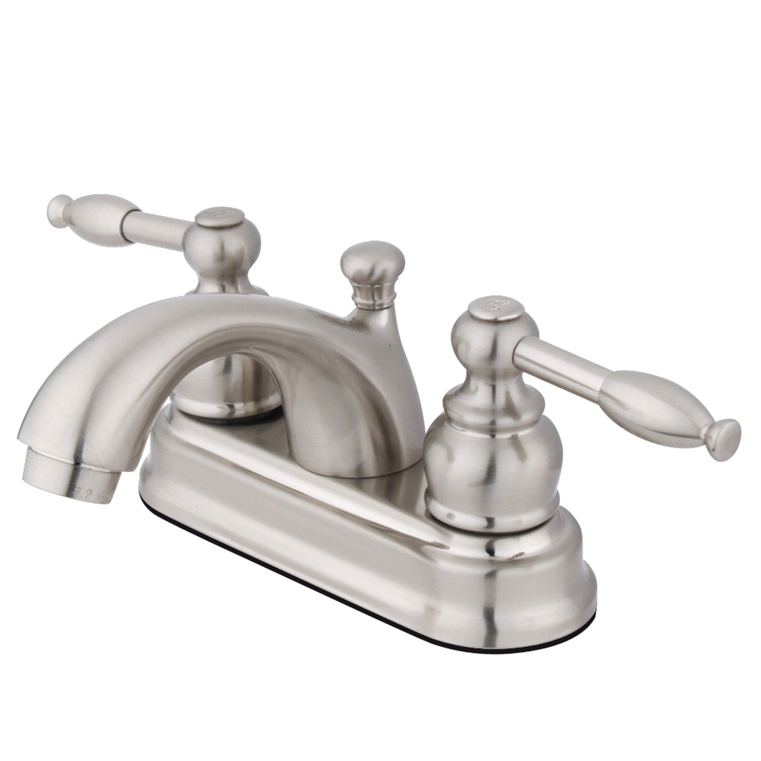 Kingston Tulare KB2608KL - Knight Double-Handle 3-Hole Deck Mount 4-Inch Centerset Bathroom Faucet with Pop-Up Drain, Brushed Nickel