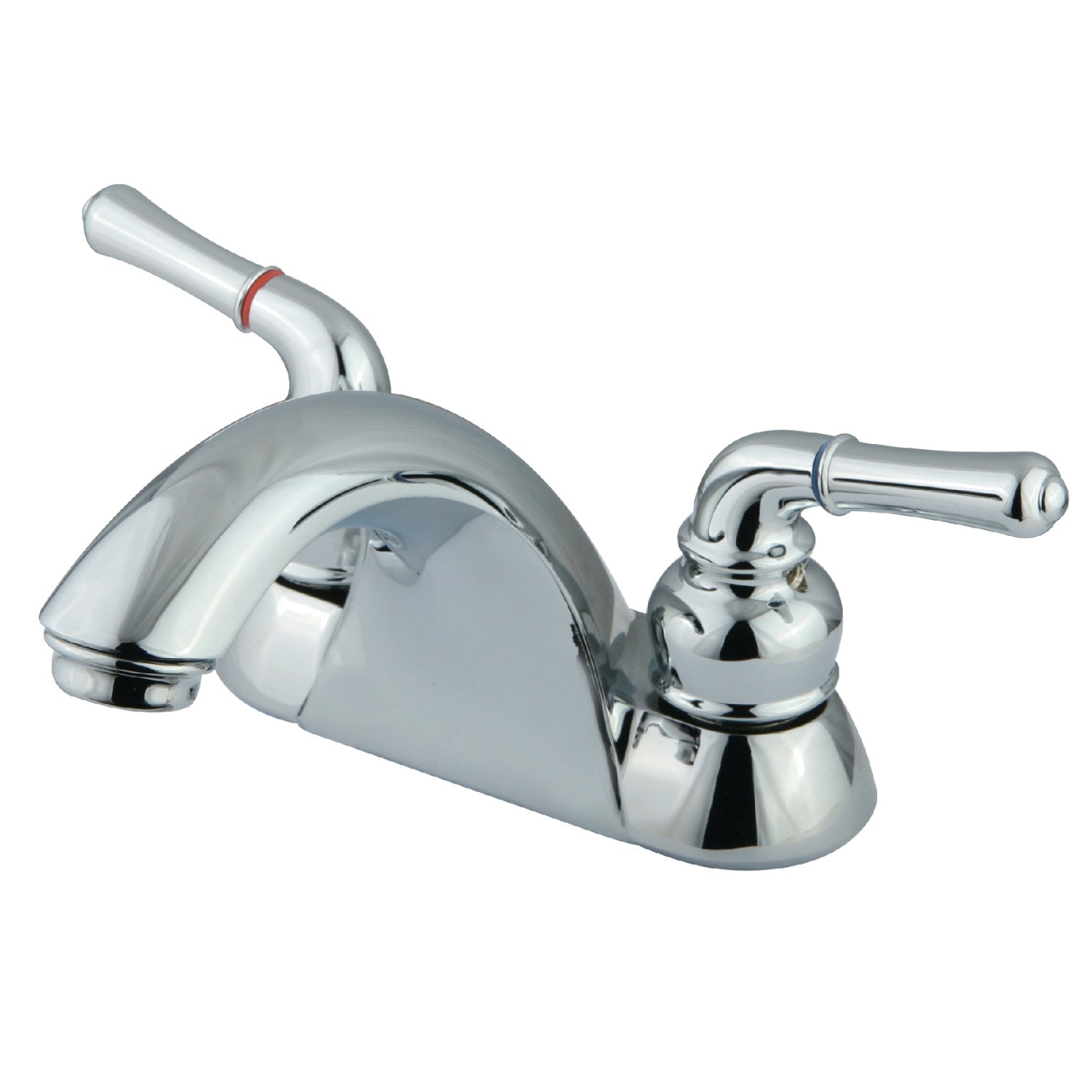 Kingston Heirloom KB2621LP - Naples Double-Handle 3-Hole Deck Mount 4-Inch Centerset Bathroom Faucet, Polished Chrome