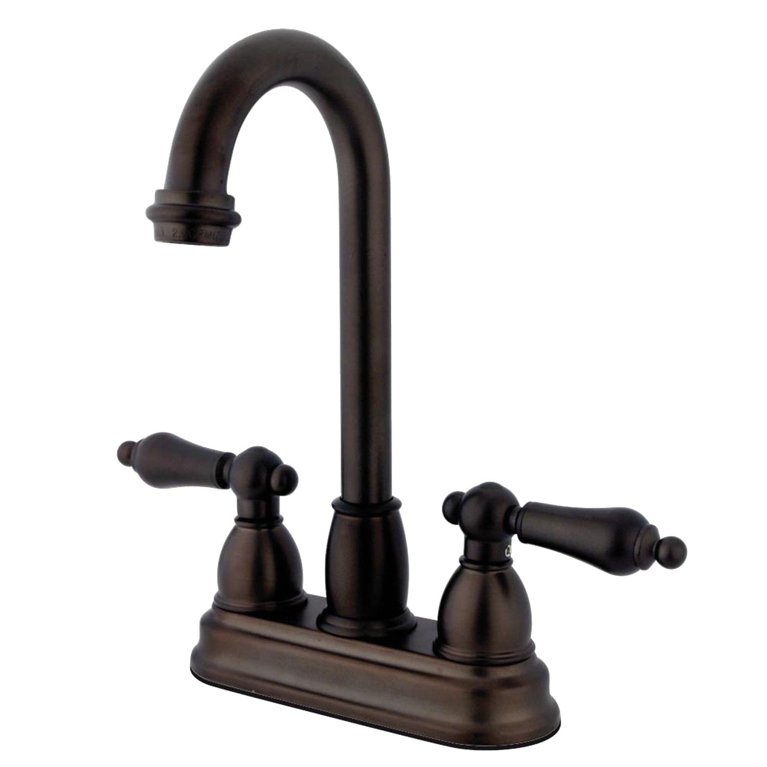 Kingston Tulare KB3495AL - Restoration Two-Handle 2-Hole Deck Mount Bar Faucet, Oil Rubbed Bronze