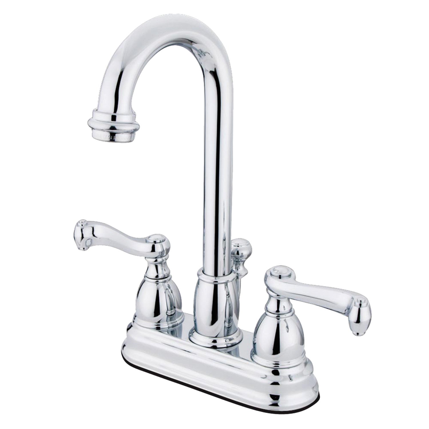 Kingston Tulare KB3611FL - Royale Double-Handle 3-Hole Deck Mount 4-Inch Centerset Bathroom Faucet with Pop-Up Drain, Polished Chrome