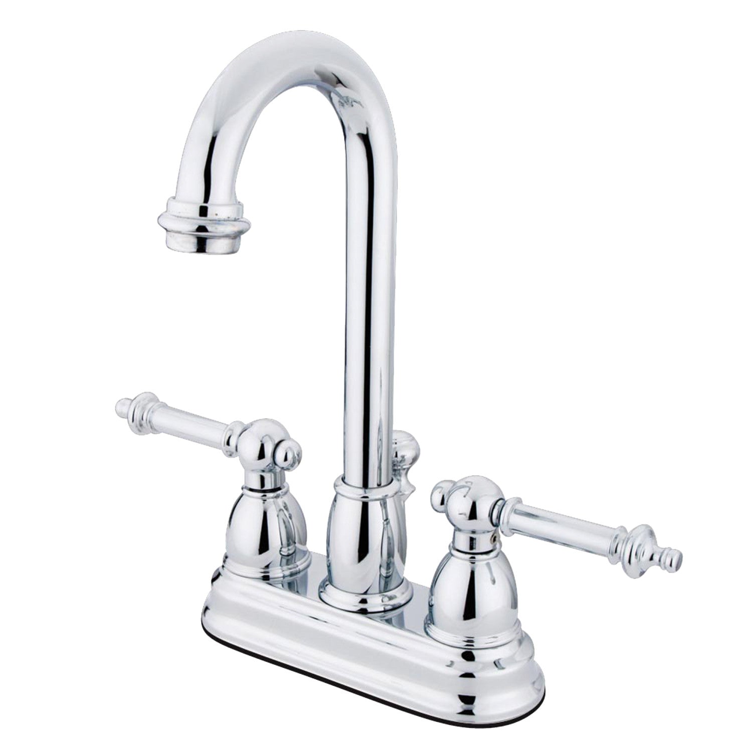 Kingston Tulare KB3611TL - Vintage Double-Handle 3-Hole Deck Mount 4-Inch Centerset Bathroom Faucet with Pop-Up Drain, Polished Chrome