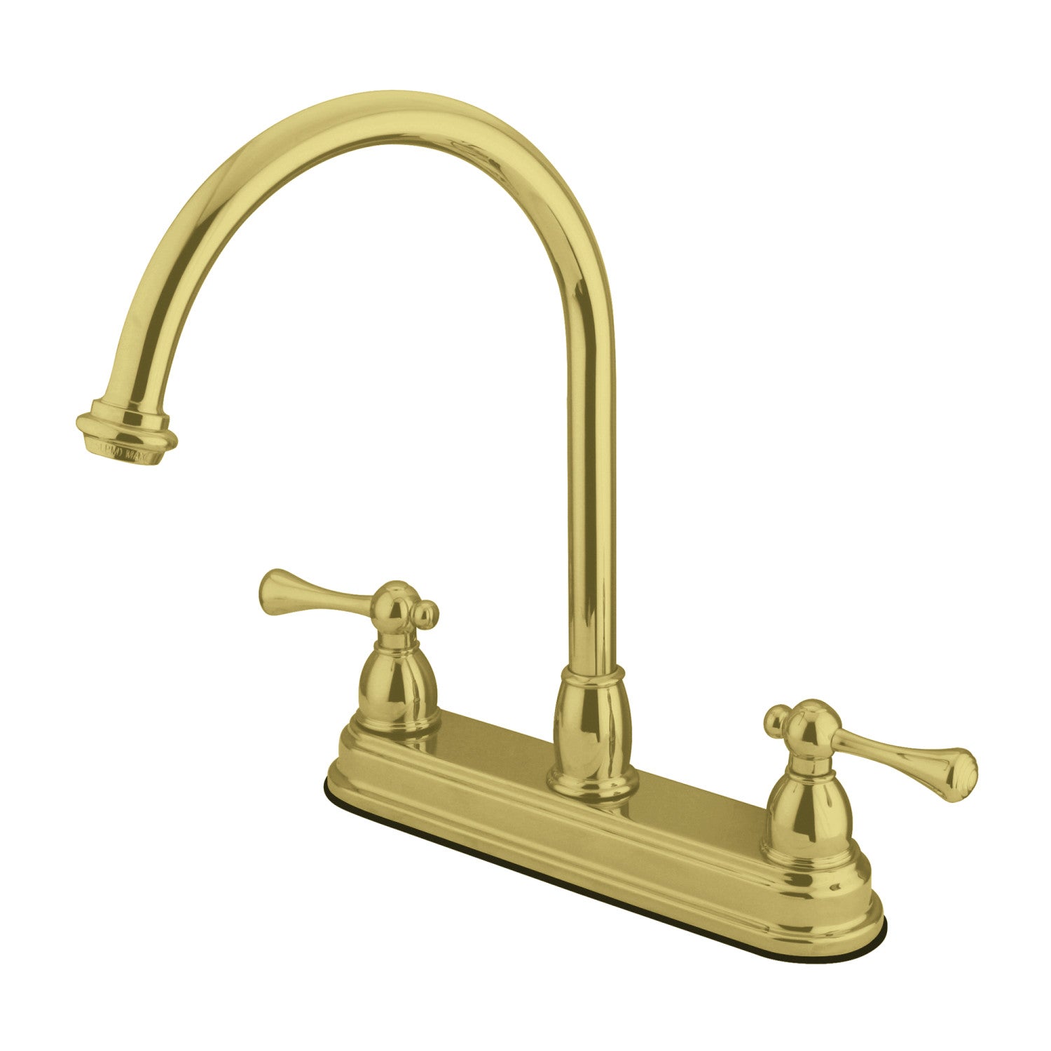 Kingston Tulare KB3742BLTwo-Handle 3-Hole 8" Centerset Kitchen Faucet, Polished Brass