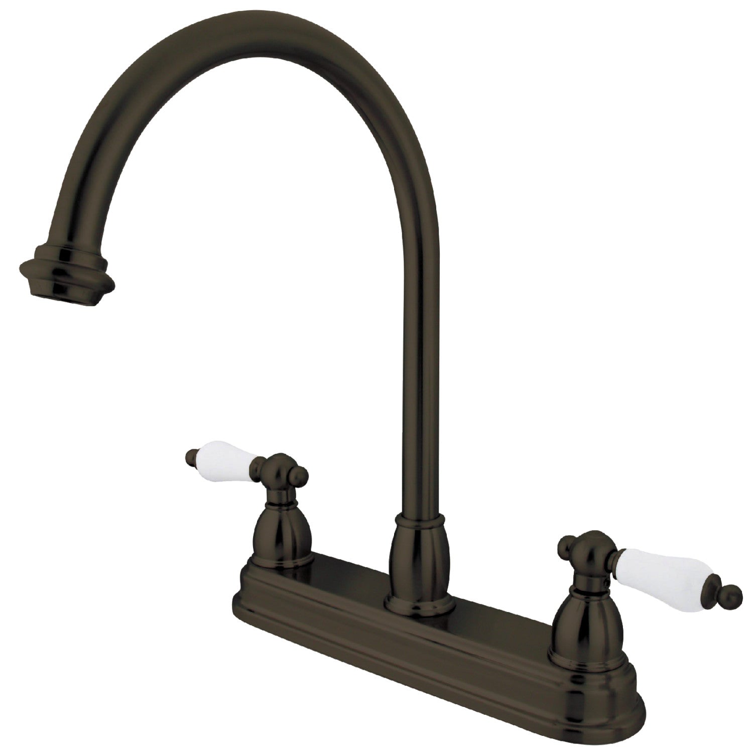 Kingston Heirloom KB3745PL - Restoration Two-Handle 3-Hole 8" Centerset Kitchen Faucet, Oil Rubbed Bronze — image 1