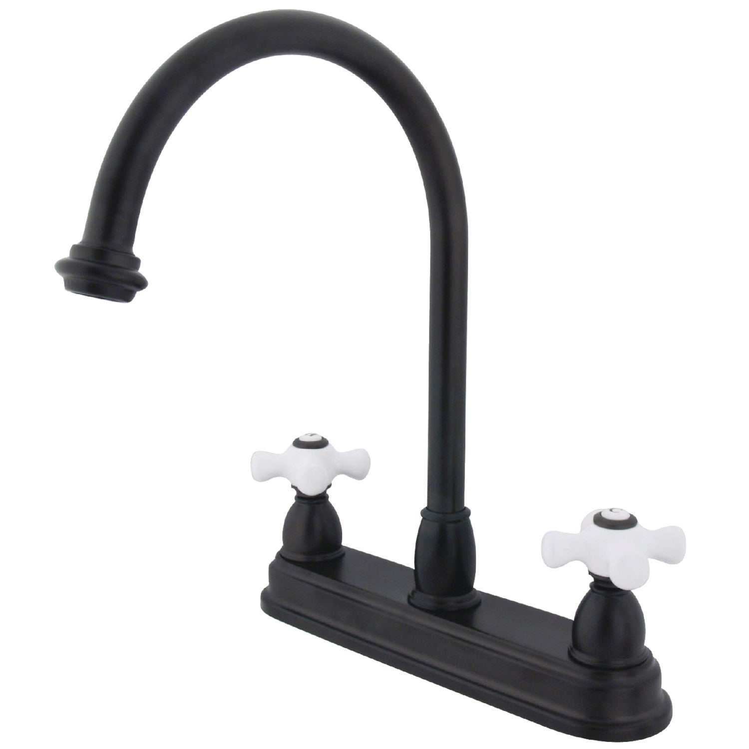 Kingston Heirloom KB3745PX - Restoration Two-Handle 3-Hole 8" Centerset Kitchen Faucet, Oil Rubbed Bronze