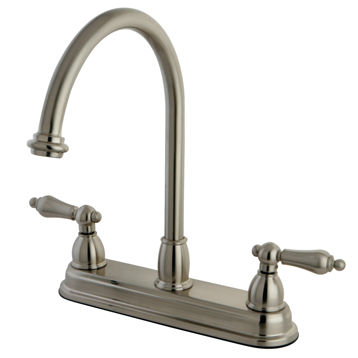 Kingston Heirloom KB3748AL - Restoration Two-Handle 3-Hole 8" Centerset Kitchen Faucet, Brushed Nickel