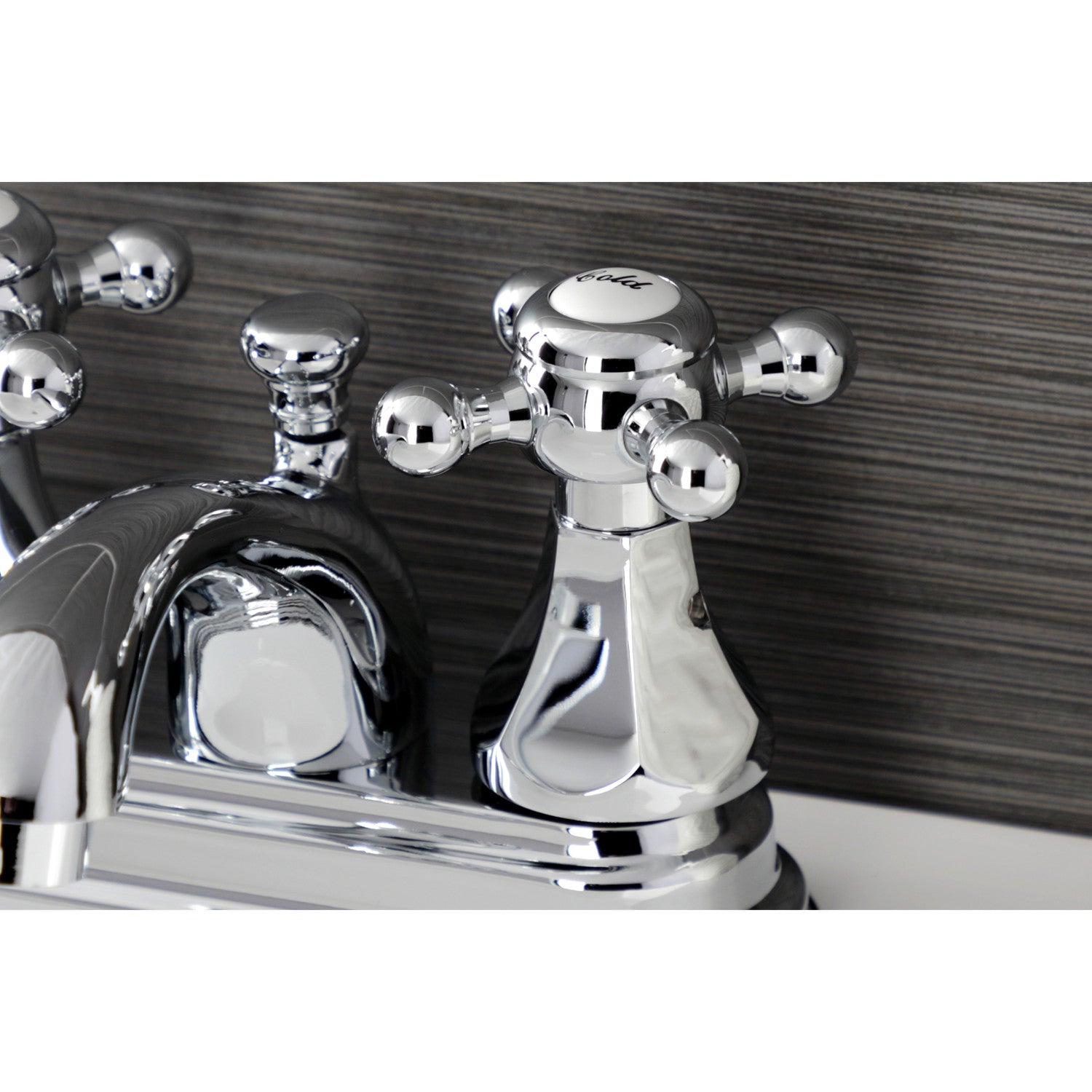 Kingston Tulare KB4601BX - Metropolitan Double-Handle 3-Hole Deck Mount 4-Inch Centerset Bathroom Faucet with Pop-Up Drain, Polished Chrome — thumbnail 3