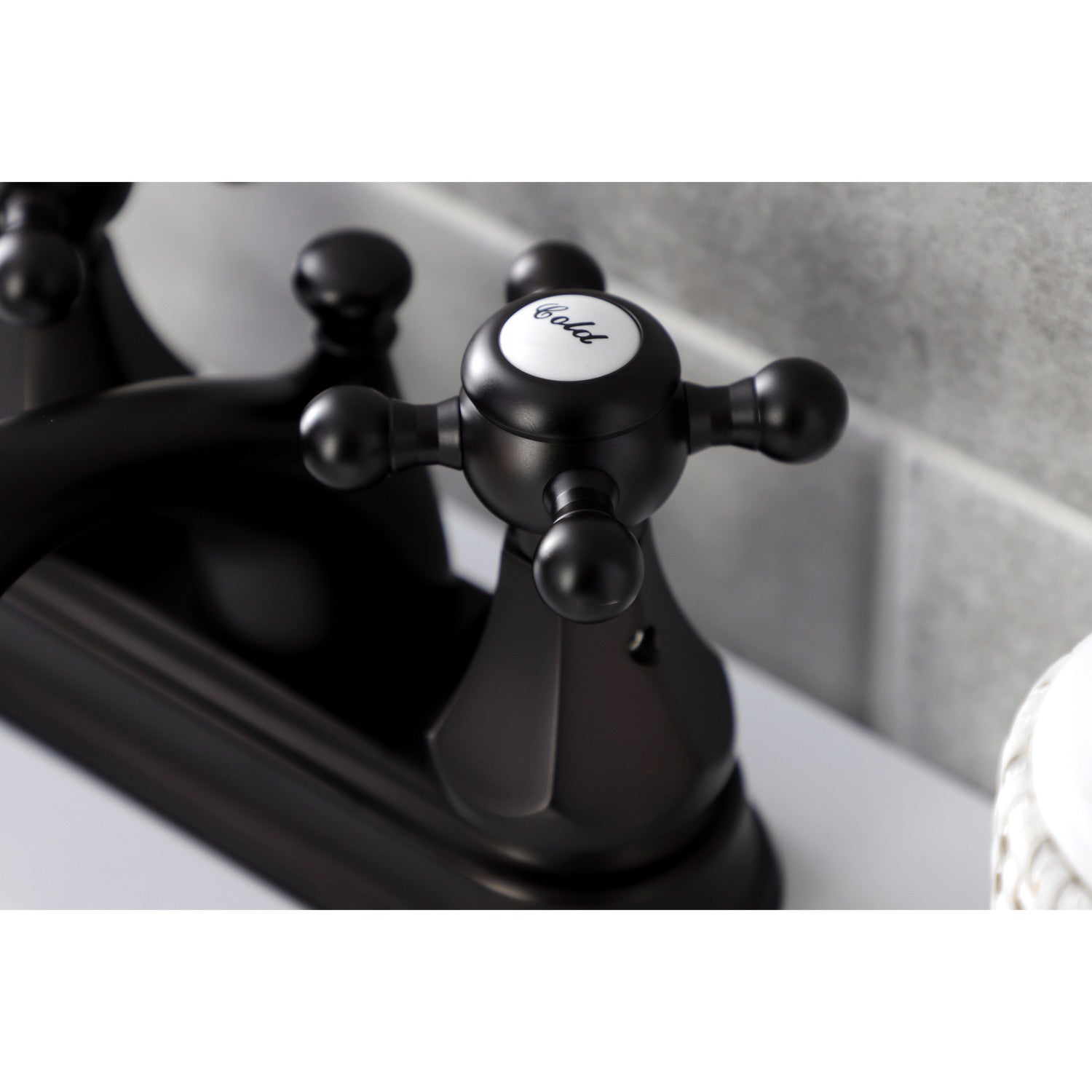 Kingston Tulare KB4605BX - Metropolitan Double-Handle 3-Hole Deck Mount 4-Inch Centerset Bathroom Faucet with Pop-Up Drain, Oil Rubbed Bronze — thumbnail 3