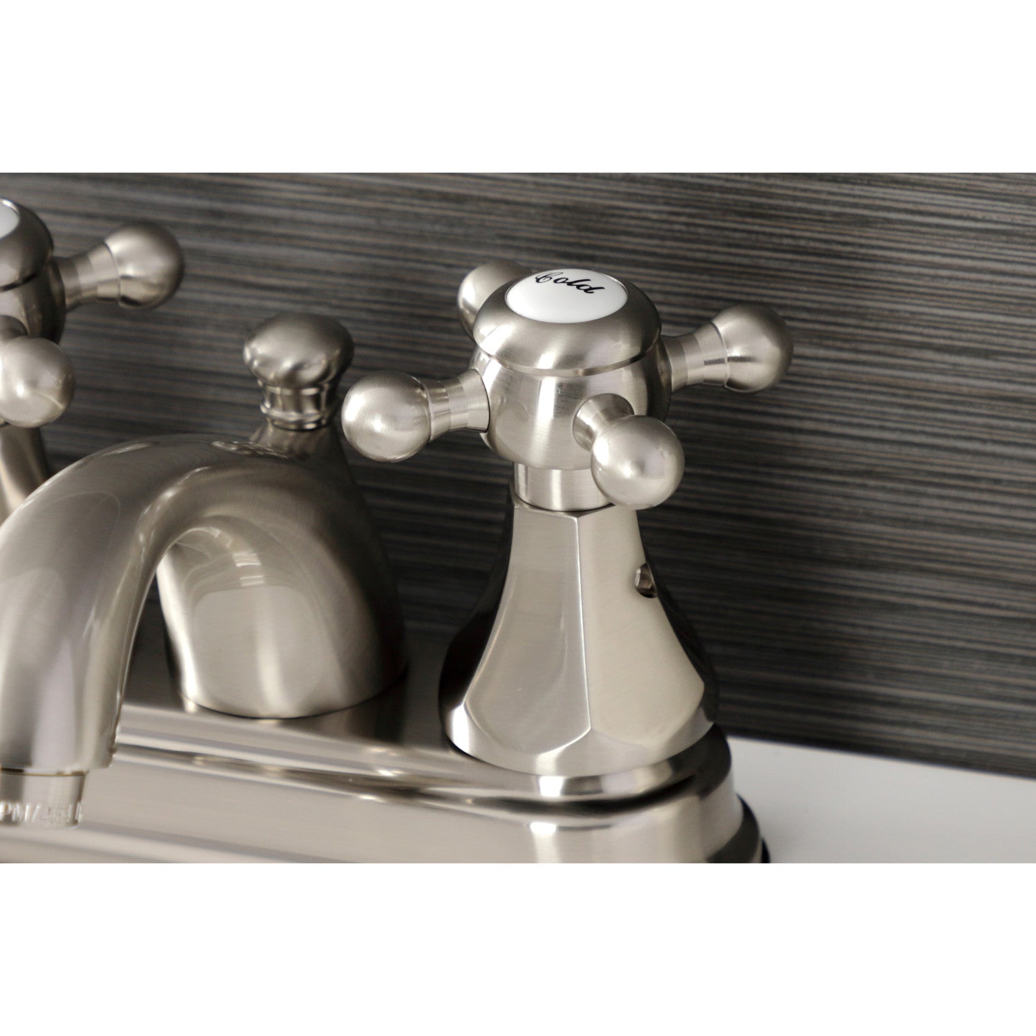 Kingston Tulare KB4608BX - Metropolitan Double-Handle 3-Hole Deck Mount 4-Inch Centerset Bathroom Faucet with Pop-Up Drain, Brushed Nickel — thumbnail 2