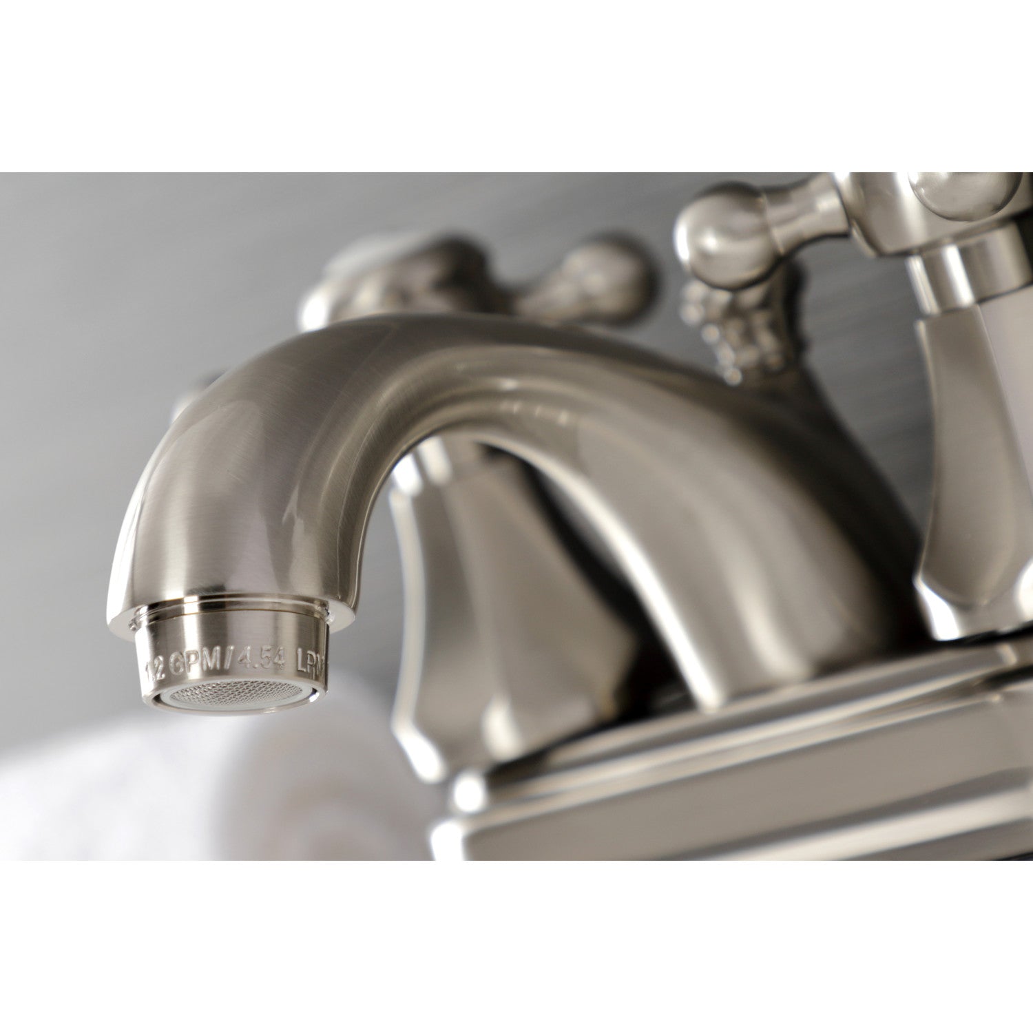 Kingston Tulare KB4608BX - Metropolitan Double-Handle 3-Hole Deck Mount 4-Inch Centerset Bathroom Faucet with Pop-Up Drain, Brushed Nickel — thumbnail 3