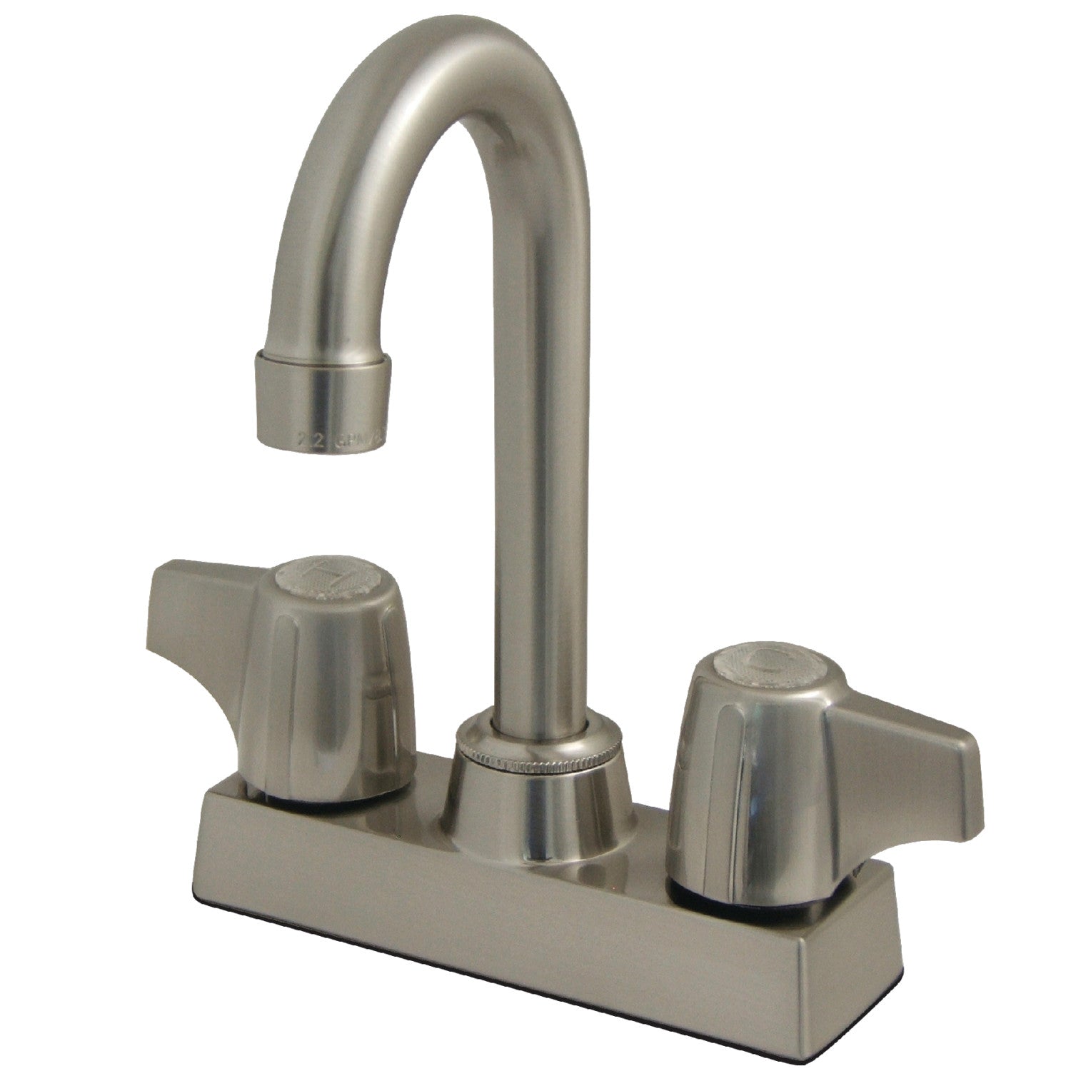 Kingston Tulare KB460SN - Vista Two-Handle 2-Hole Deck Mount Bar Faucet, Brushed Nickel