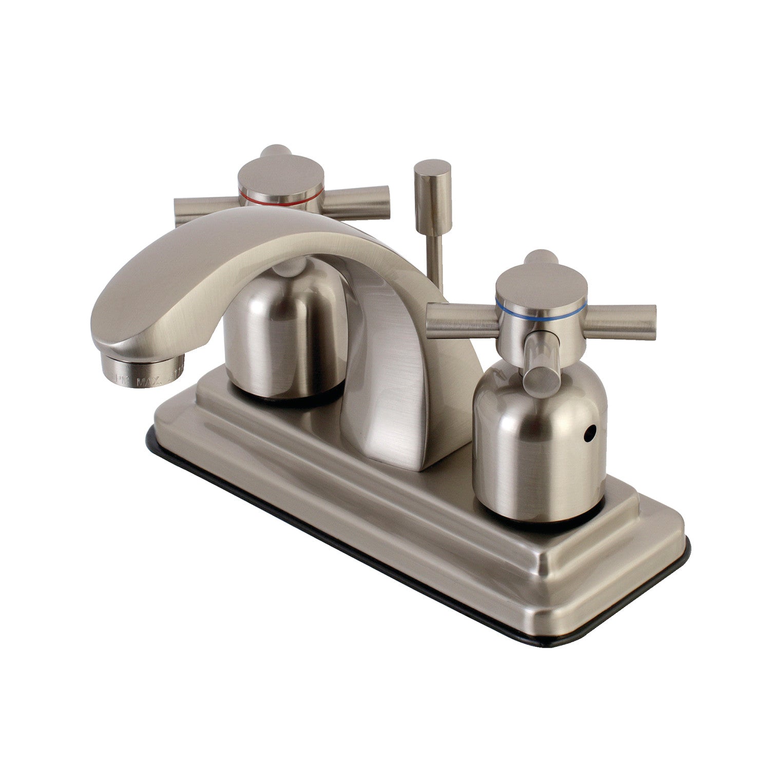 Kingston Sona KB4648DX - Concord Double-Handle 3-Hole Deck Mount 4-Inch Centerset Bathroom Faucet with Pop-Up Drain, Brushed Nickel