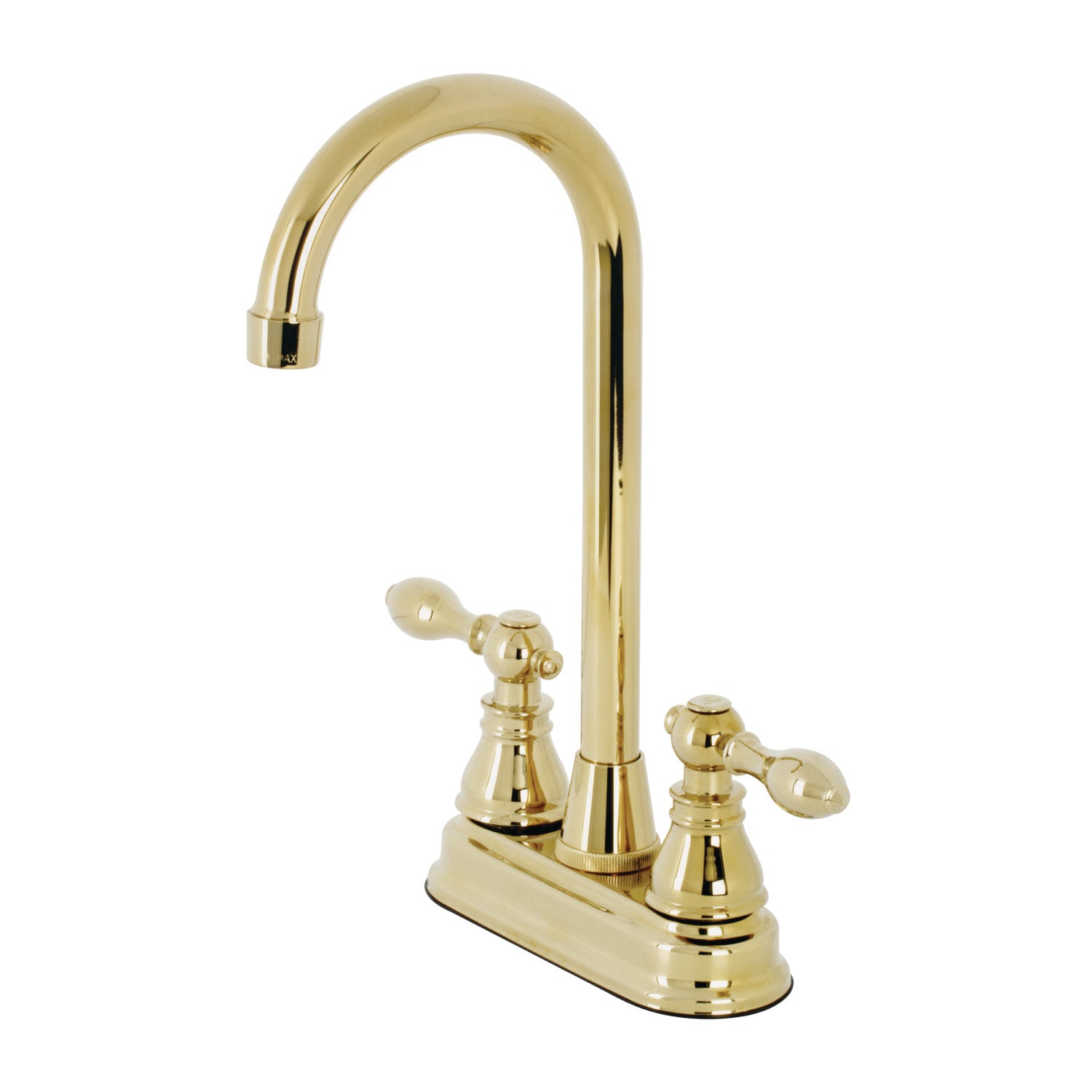 Kingston Tulare KB492ACL - American Classic Two-Handle 2-Hole Deck Mount Bar Faucet, Polished Brass