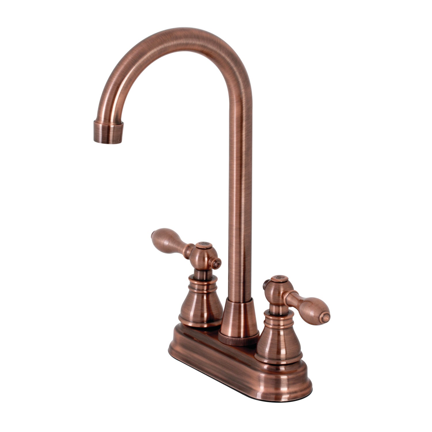 Kingston Tulare KB496ACL - American Classic Two-Handle 2-Hole Deck Mount Bar Faucet, Antique Copper