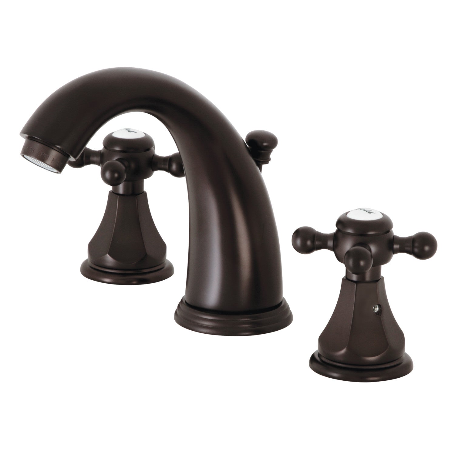 Kingston Tulare KB4985BX - Metropolitan Two-Handle 3-Hole Deck Mount Widespread Bathroom Faucet with Pop-Up Drain, Oil Rubbed Bronze