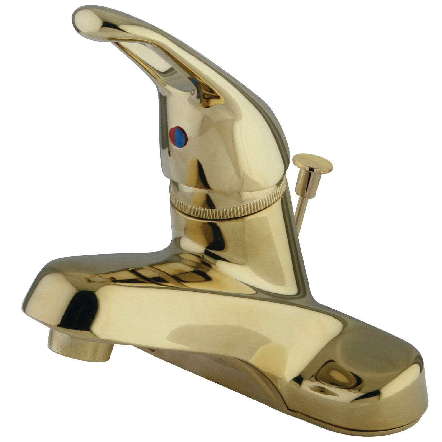 Kingston Tulare KB512 - Wyndham Single-Handle 3-Hole Deck Mount 4-Inch Centerset Bathroom Faucet with ABS Pop-Up Drain, Polished Brass