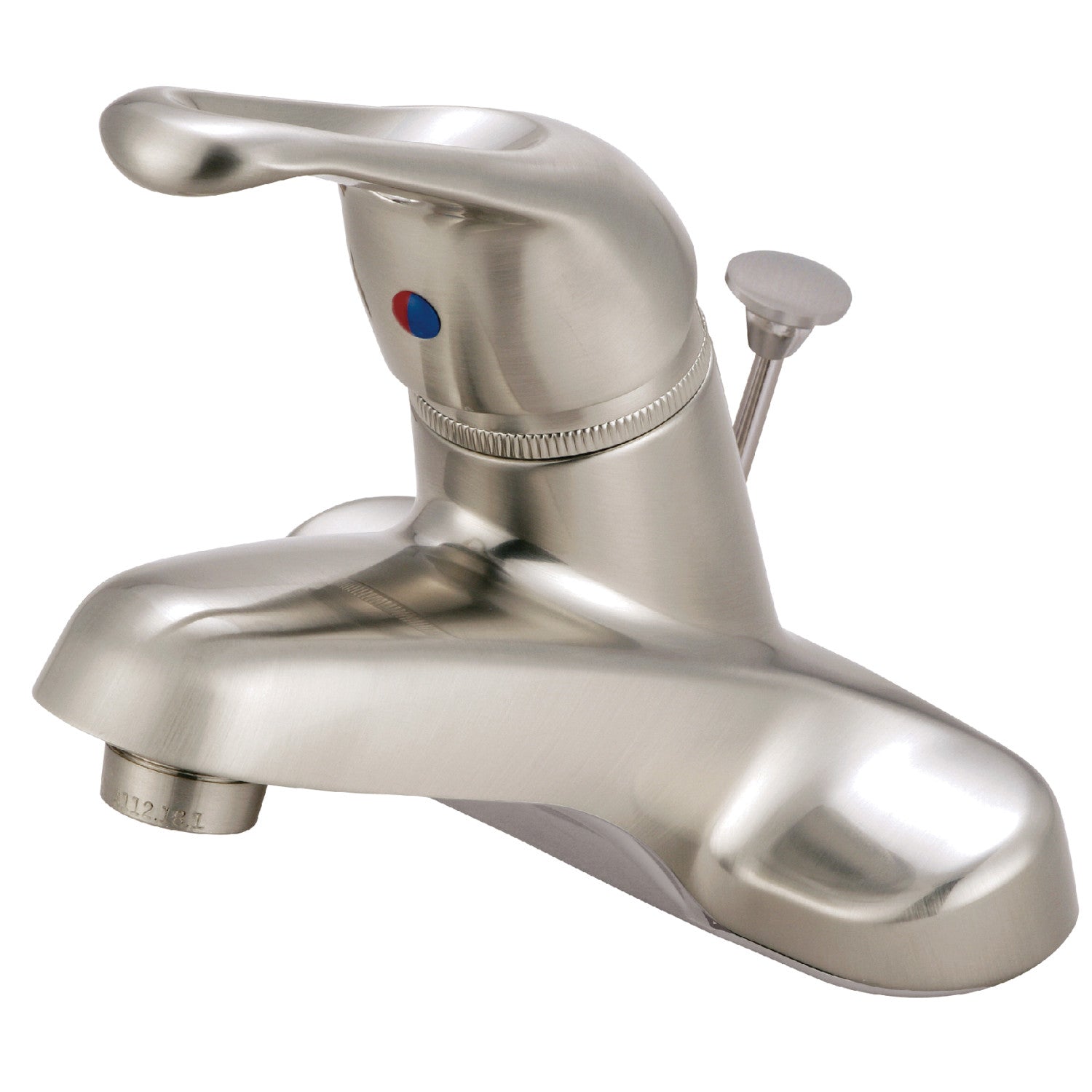 Kingston Tulare KB518B - Wyndham Single-Handle 3-Hole Deck Mount 4-Inch Centerset Bathroom Faucet with Brass Pop-Up, Brushed Nickel