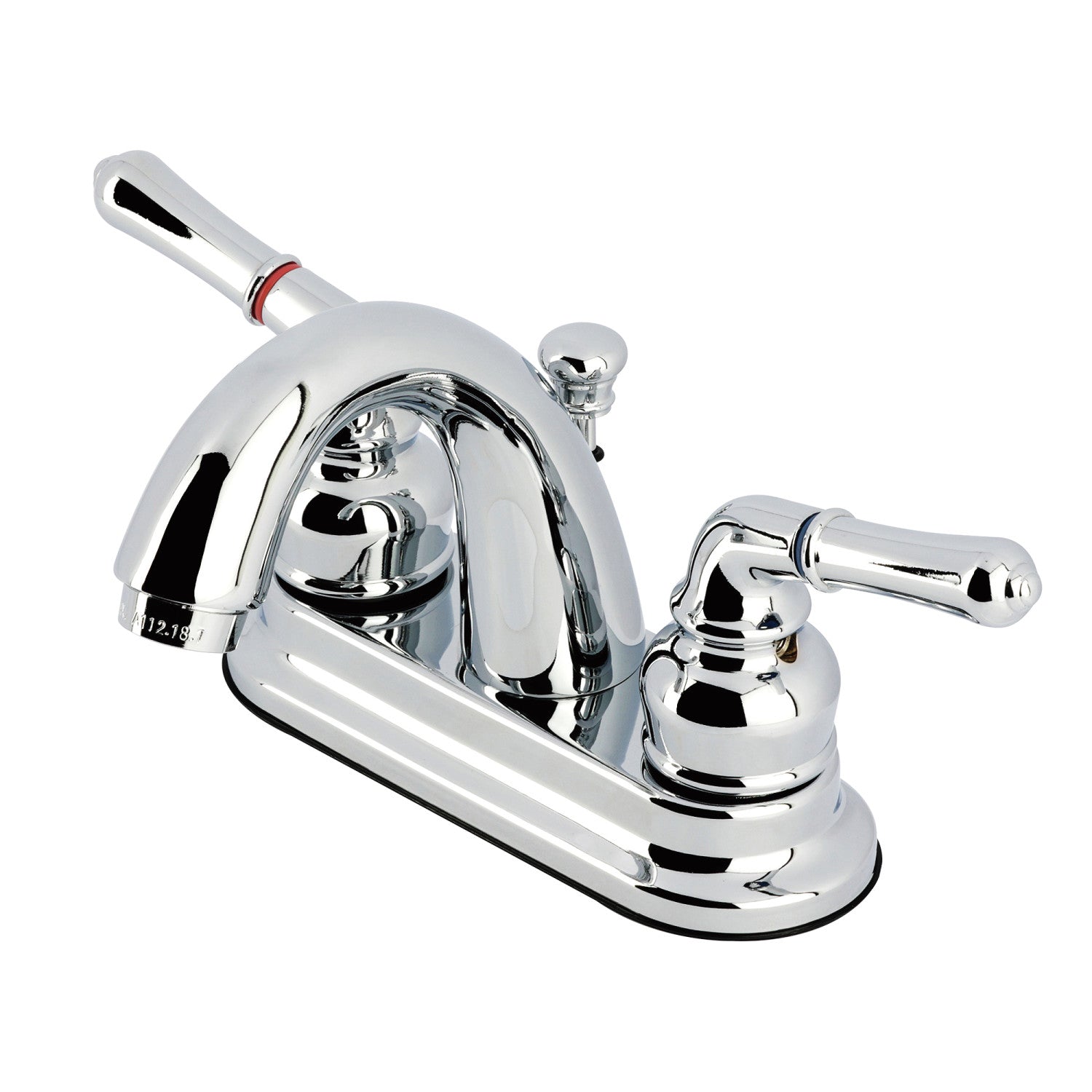 Kingston Tulare KB5611NML - Naples Double-Handle 3-Hole Deck Mount 4-Inch Centerset Bathroom Faucet with Pop-Up Drain, Polished Chrome