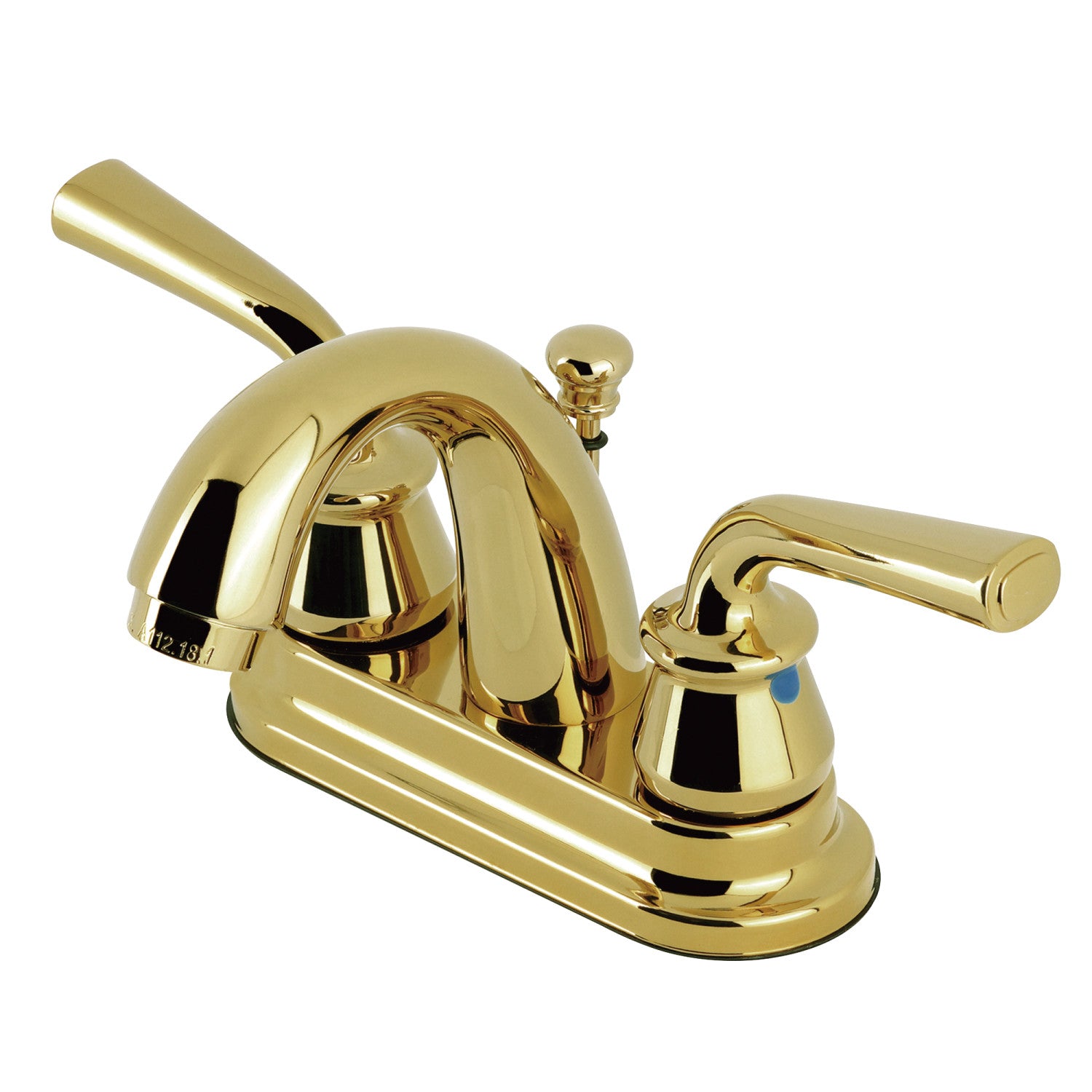 Kingston Tulare KB5612RXL - Restoration Double-Handle 3-Hole Deck Mount 4-Inch Centerset Bathroom Faucet with Pop-Up Drain, Polished Brass
