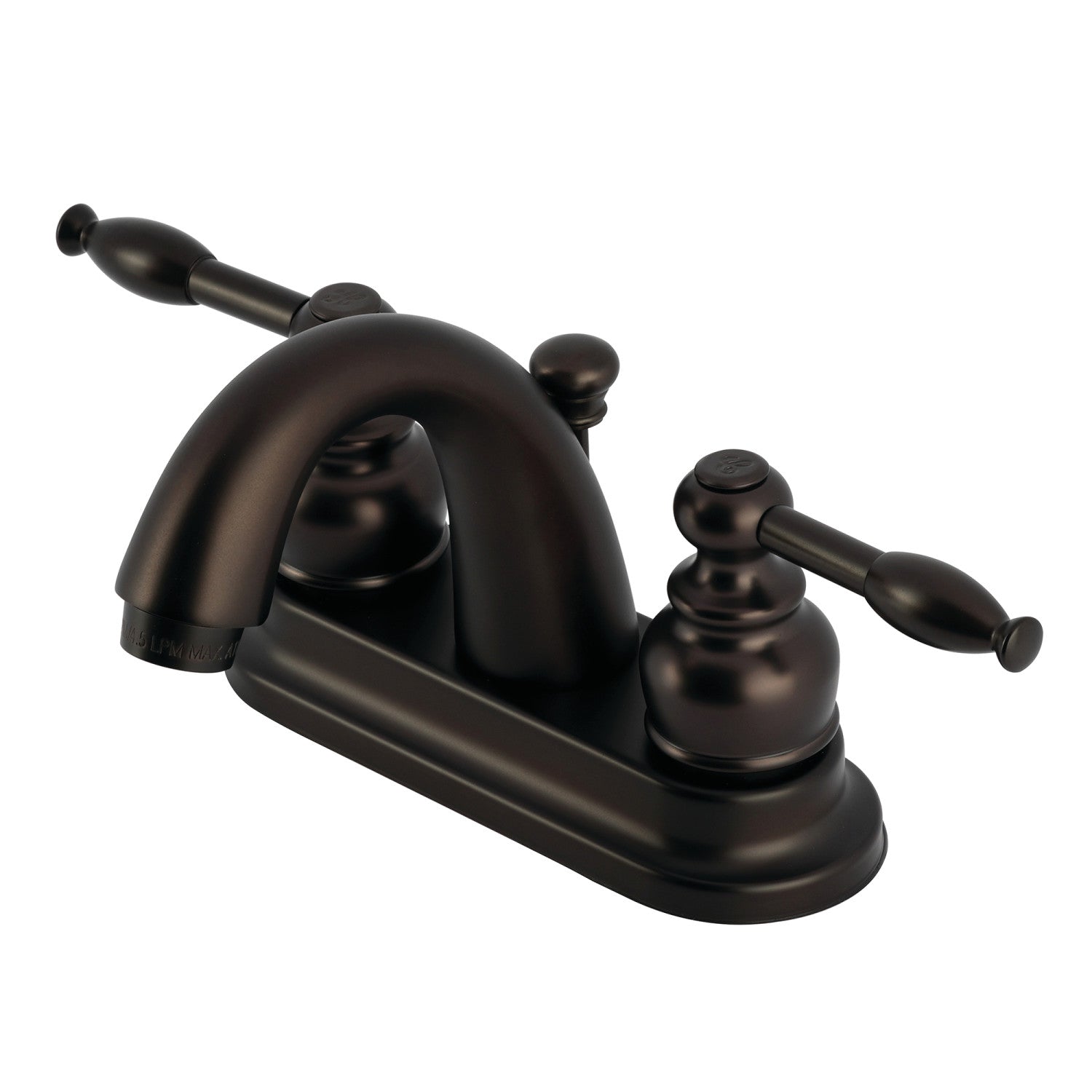 Kingston Tulare KB5615KL - Knight Double-Handle 3-Hole Deck Mount 4-Inch Centerset Bathroom Faucet with Pop-Up Drain, Oil Rubbed Bronze