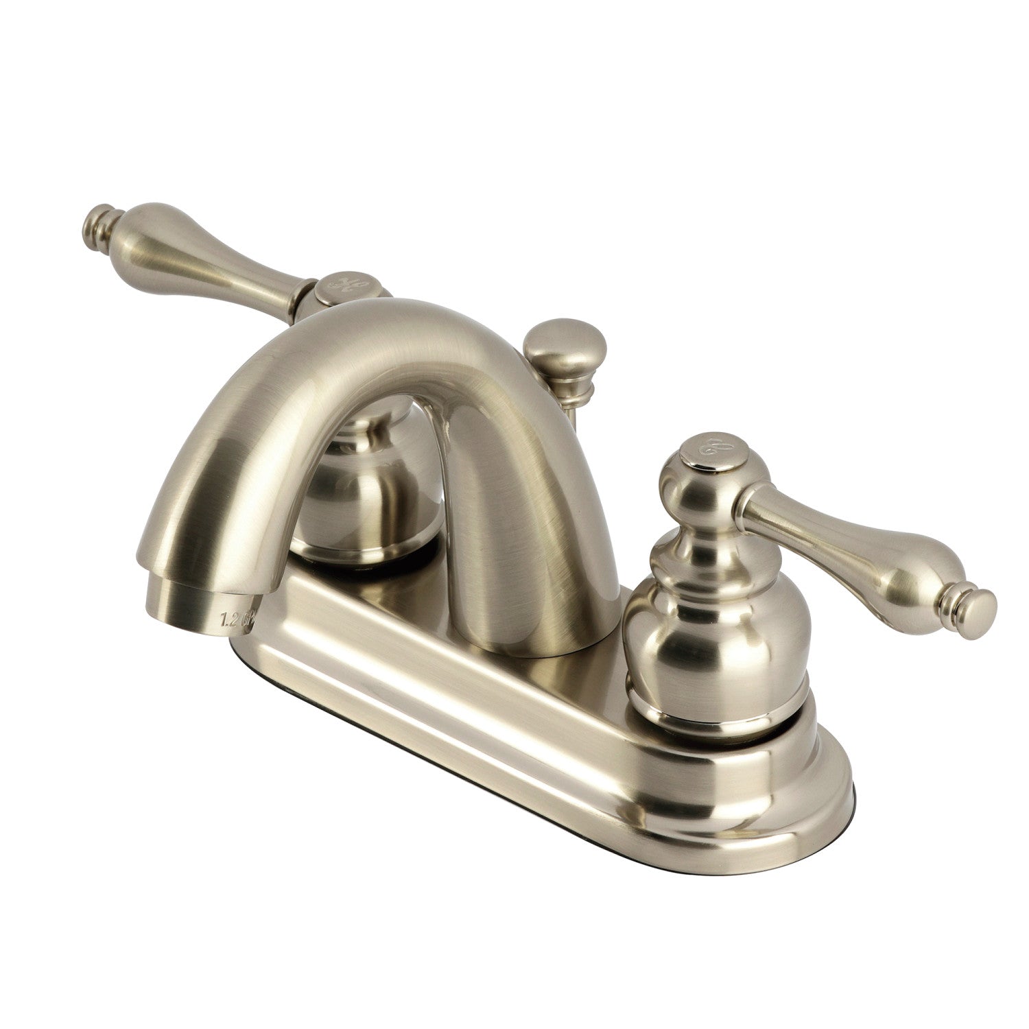 Kingston Heirloom KB5618AL - Restoration Double-Handle 3-Hole Deck Mount 4-Inch Centerset Bathroom Faucet with Pop-Up Drain, Brushed Nickel