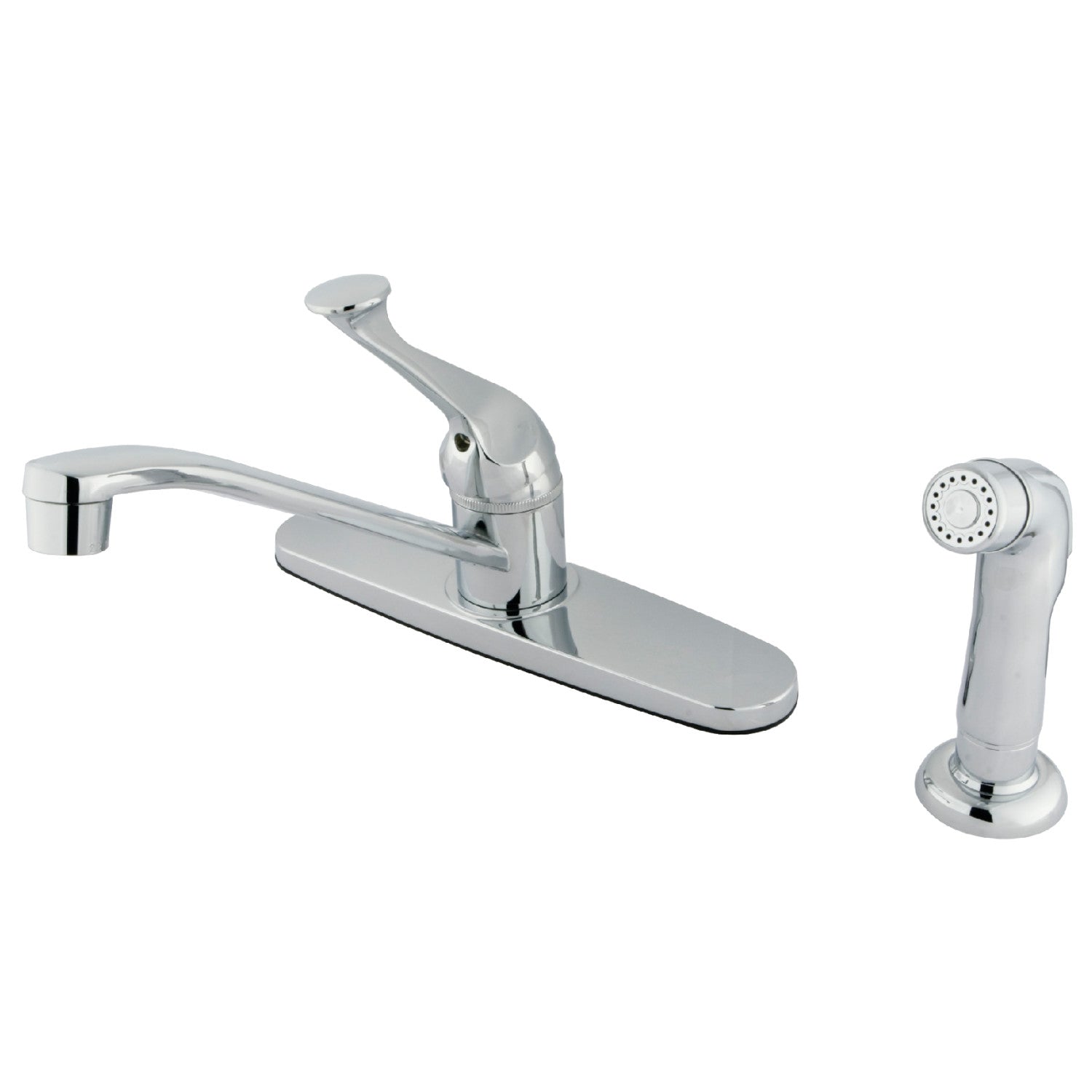 Kingston Tulare KB572SPOne-Handle 4-Hole 8" Centerset Kitchen Faucet with Side Sprayer, Polished Chrome