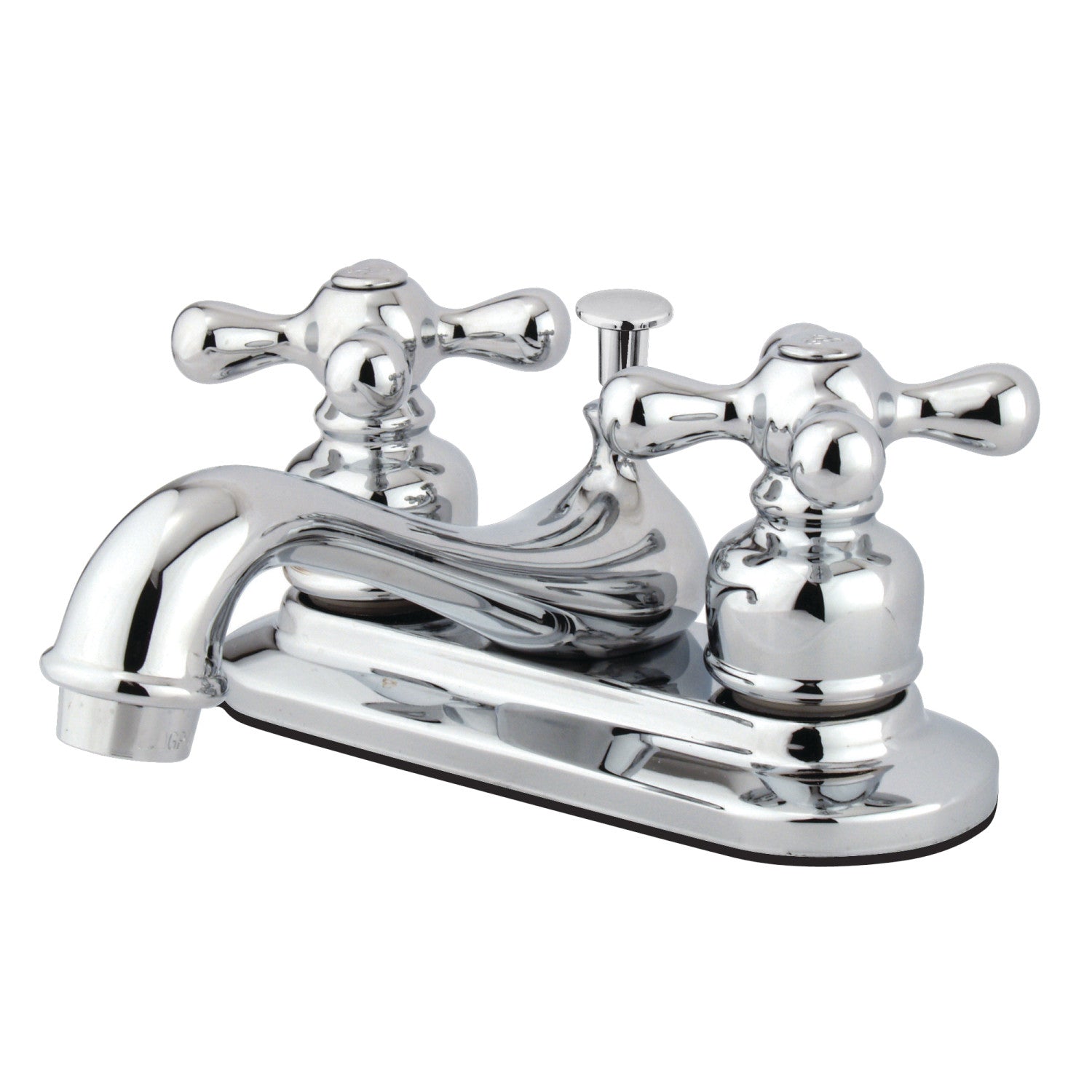 Kingston Heirloom KB601AX - Restoration Double-Handle 3-Hole Deck Mount 4-Inch Centerset Bathroom Faucet with Pop-Up Drain, Polished Chrome