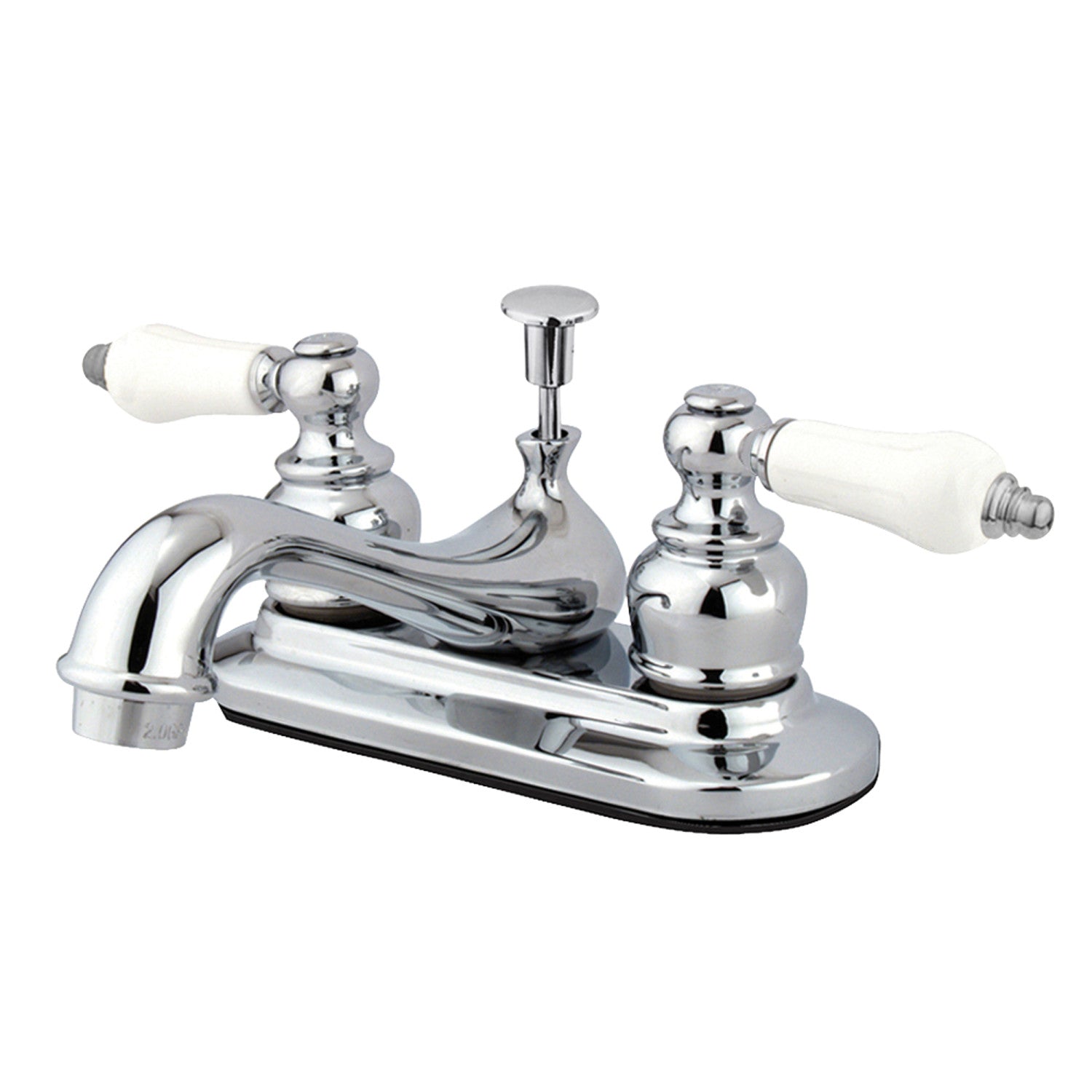 Kingston Heirloom KB601PL - Restoration Double-Handle 3-Hole Deck Mount 4-Inch Centerset Bathroom Faucet with Pop-Up Drain, Polished Chrome