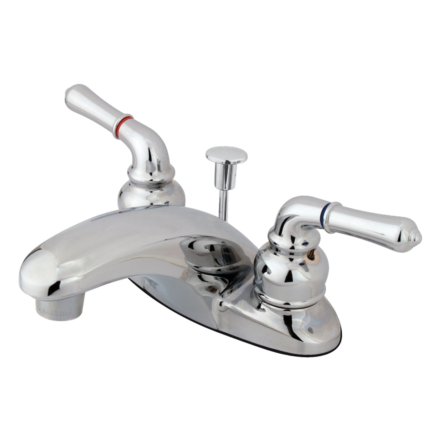 Kingston Tulare KB621 - Magellan Double-Handle 3-Hole Deck Mount 4-Inch Centerset Bathroom Faucet with Pop-Up Drain, Polished Chrome