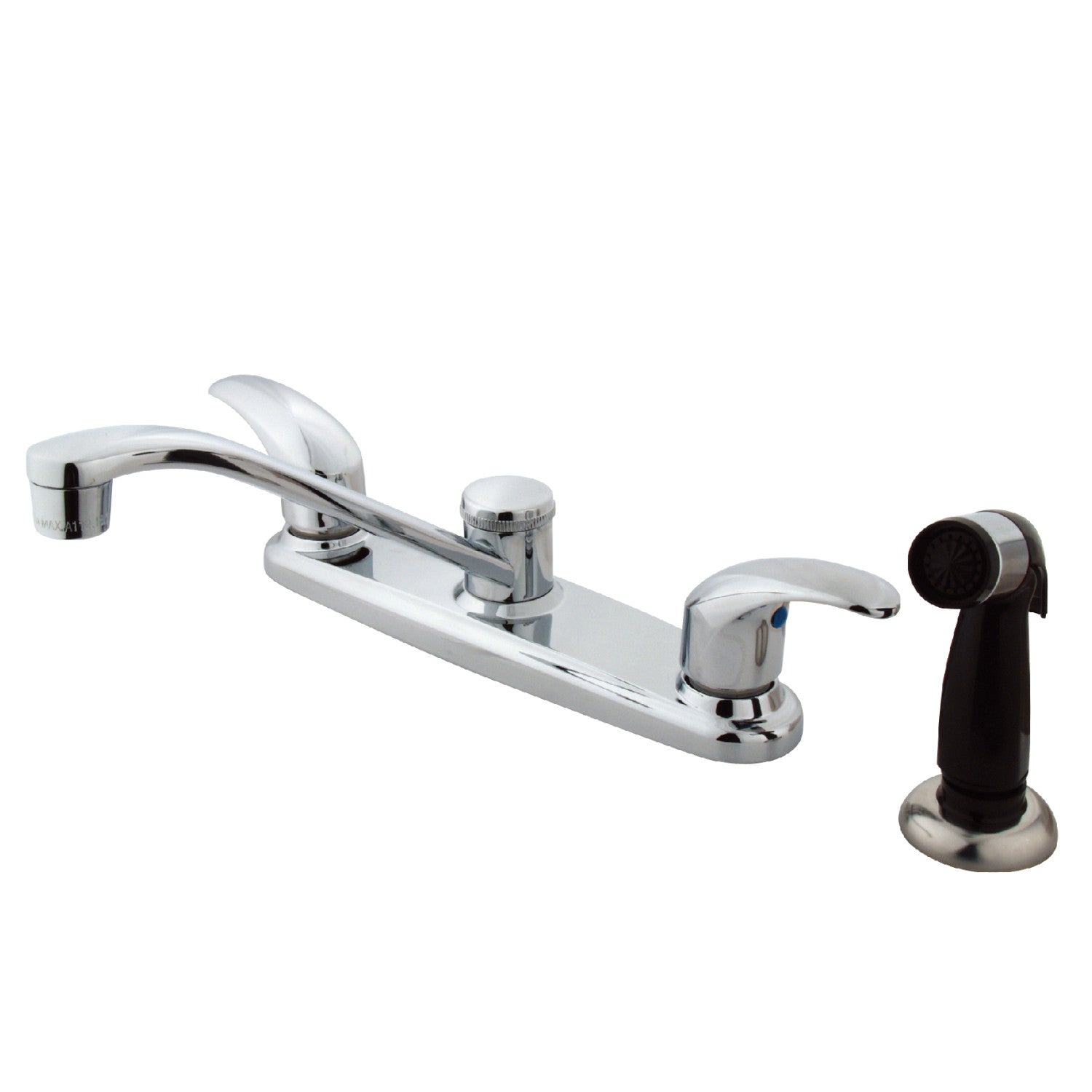 Kingston Tulare KB6272LL - Legacy Two-Handle 4-Hole 8" Centerset Kitchen Faucet with Side Sprayer, Polished Chrome