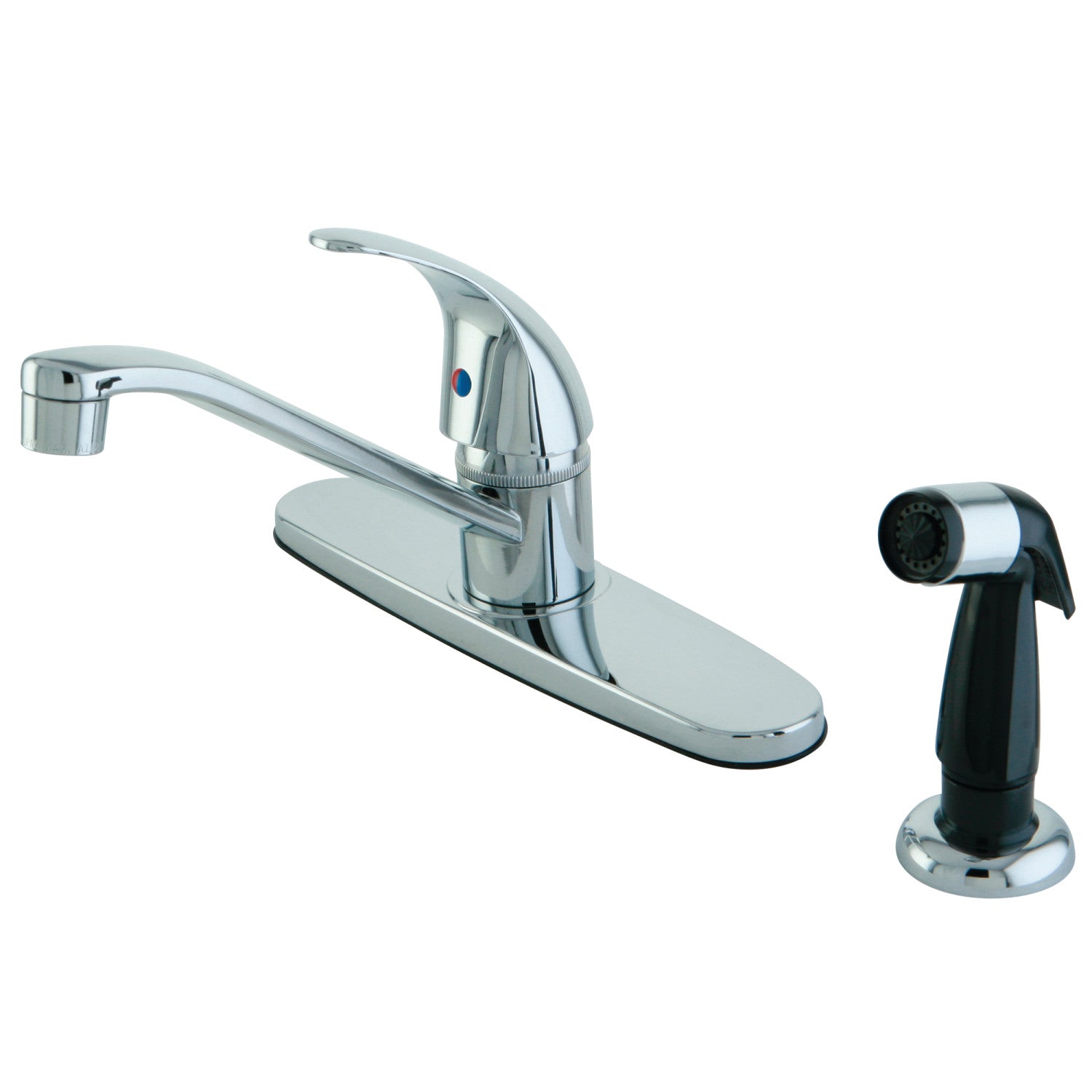 Kingston Tulare KB6571LL - Legacy One-Handle 4-Hole 8" Centerset Kitchen Faucet with Side Sprayer, Polished Chrome