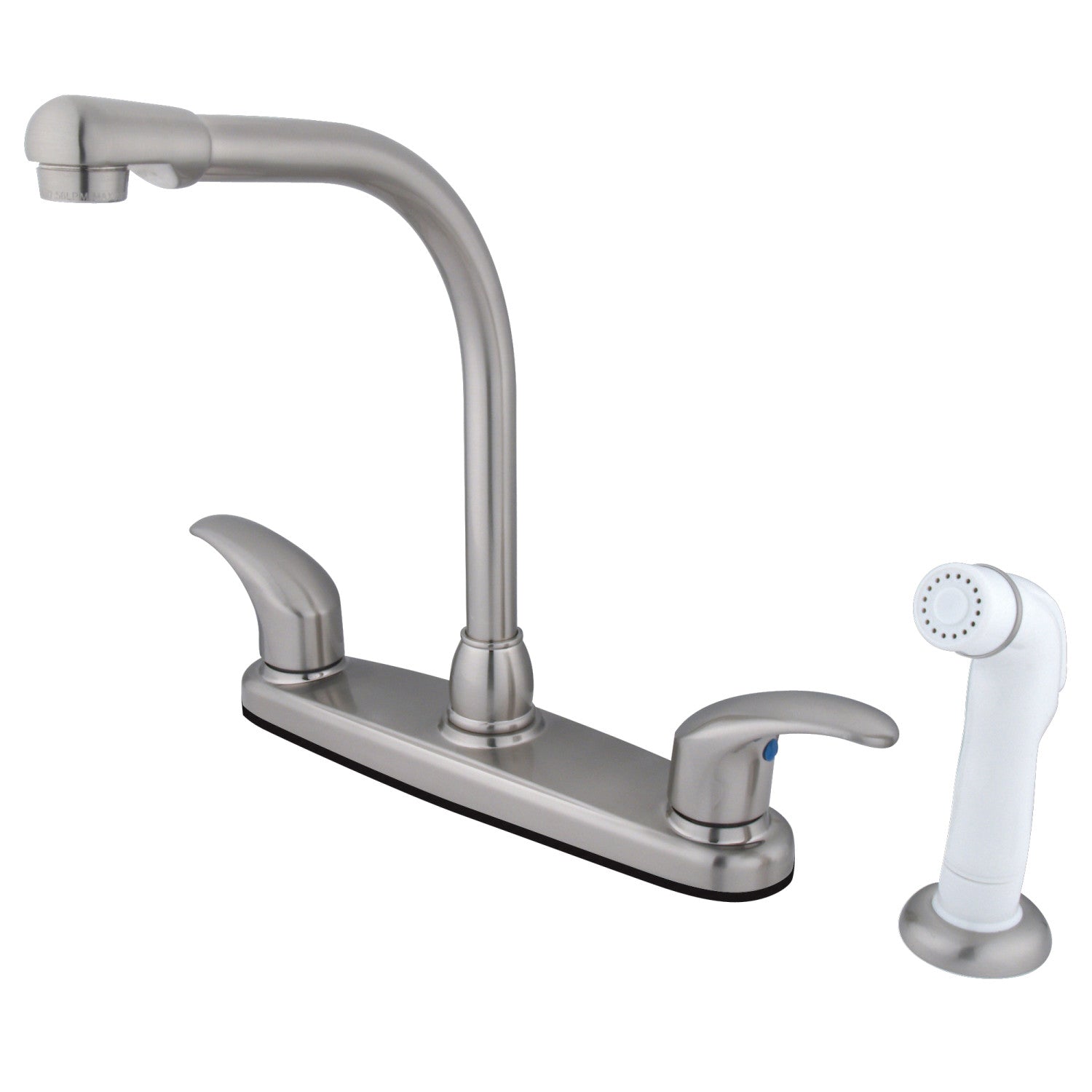 Kingston Tulare KB718LL - Legacy Two-Handle 4-Hole 8" Centerset Kitchen Faucet with Side Sprayer, Brushed Nickel