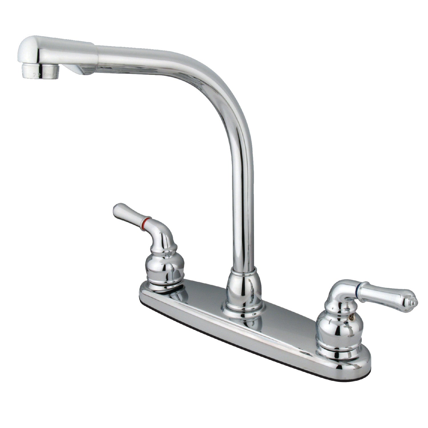 Kingston Tulare KB750 - Magellan Two-Handle 2-Hole 8" Centerset Kitchen Faucet, Polished Chrome