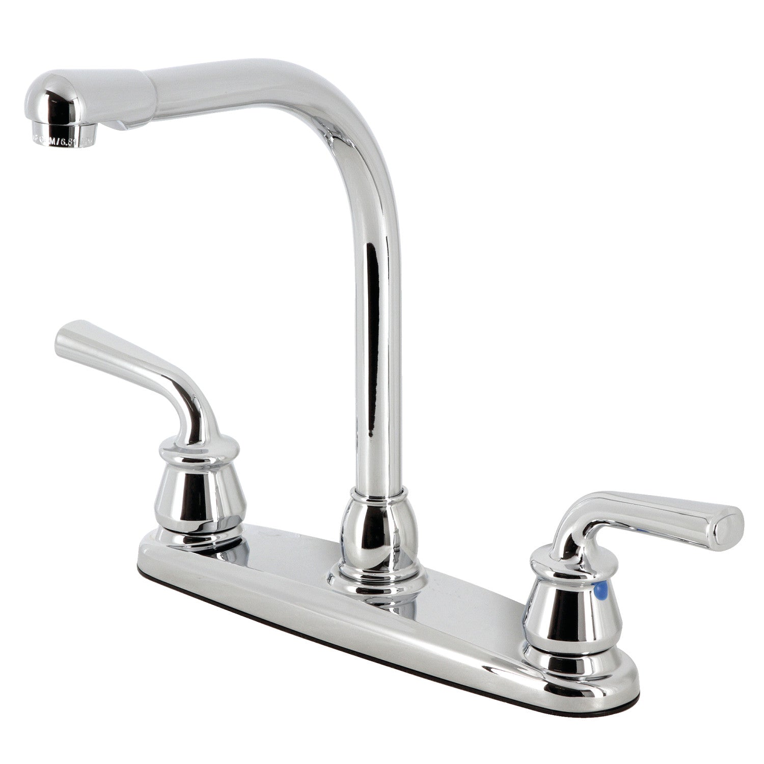 Kingston Tulare KB750RXL - Restoration Two-Handle 3-Hole 8" Centerset Kitchen Faucet, Polished Chrome