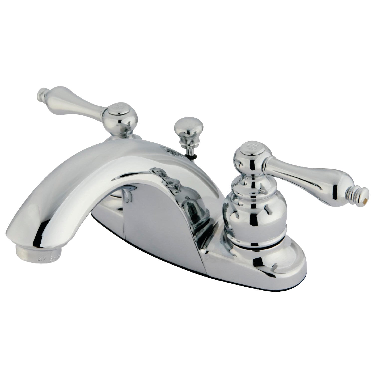 Kingston Heirloom KB7641AL - English Country Double-Handle 3-Hole Deck Mount 4-Inch Centerset Bathroom Faucet with Pop-Up Drain, Polished Chrome