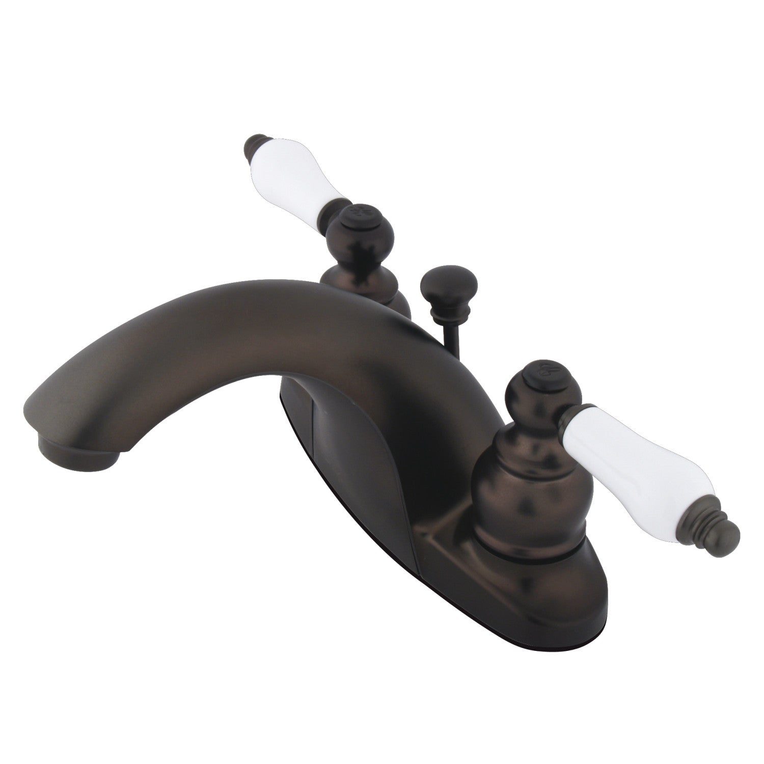 Kingston Heirloom KB7645PL - English Country Double-Handle 3-Hole Deck Mount 4-Inch Centerset Bathroom Faucet with Pop-Up Drain, Oil Rubbed Bronze