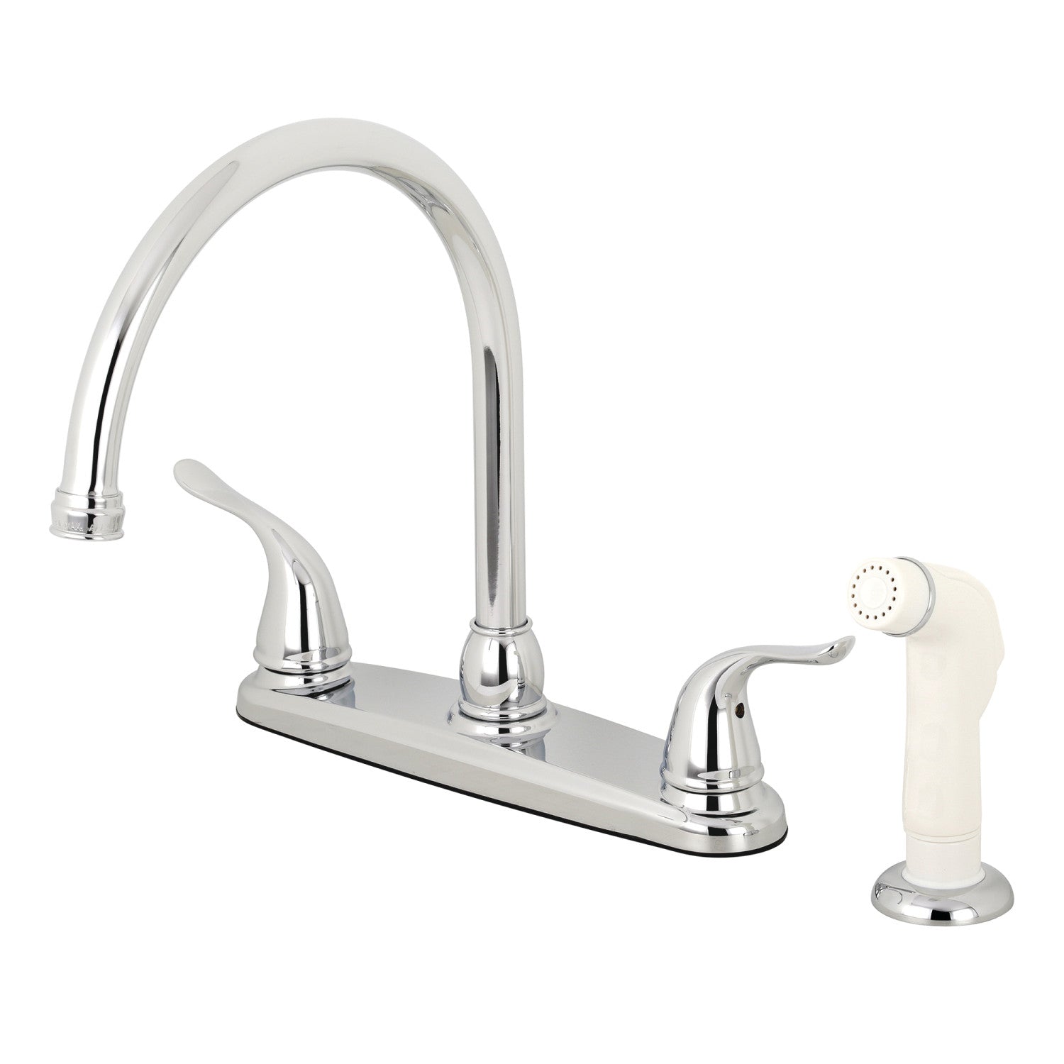 Kingston Tulare KB791YL - Yosemite Two-Handle 4-Hole 8" Centerset Kitchen Faucet with Side Sprayer, Polished Chrome