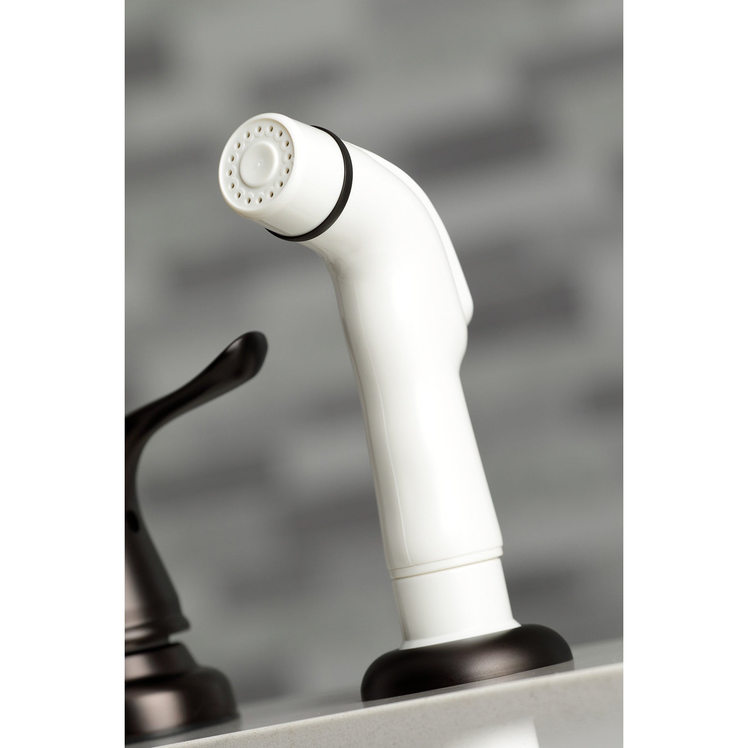 Kingston Tulare KB795YL - Yosemite Two-Handle 4-Hole 8" Centerset Kitchen Faucet with Side Sprayer, Oil Rubbed Bronze — thumbnail 3